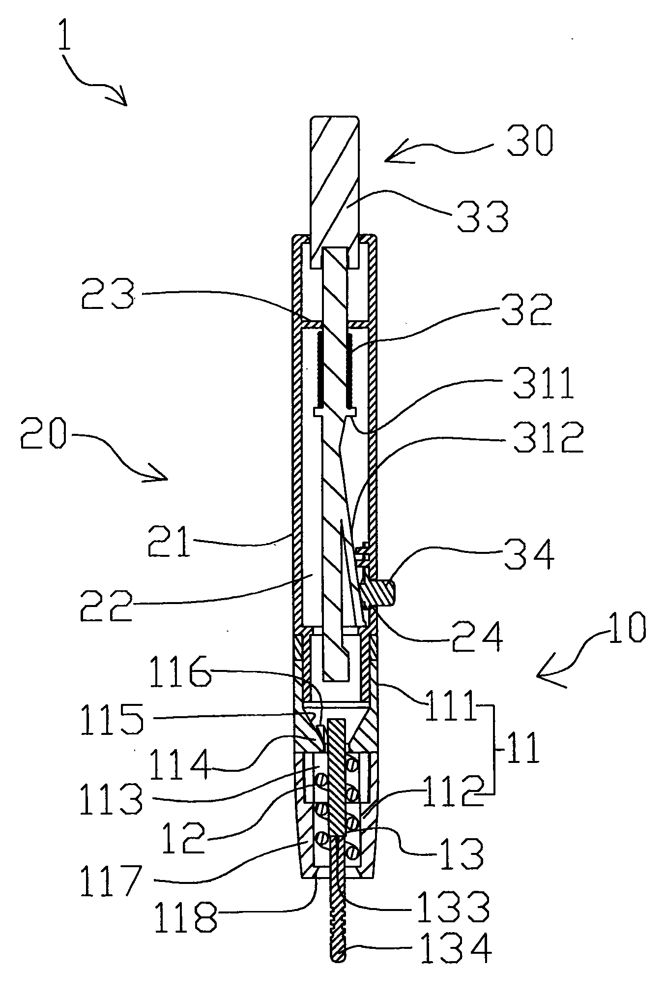 采血笔的笔头结构