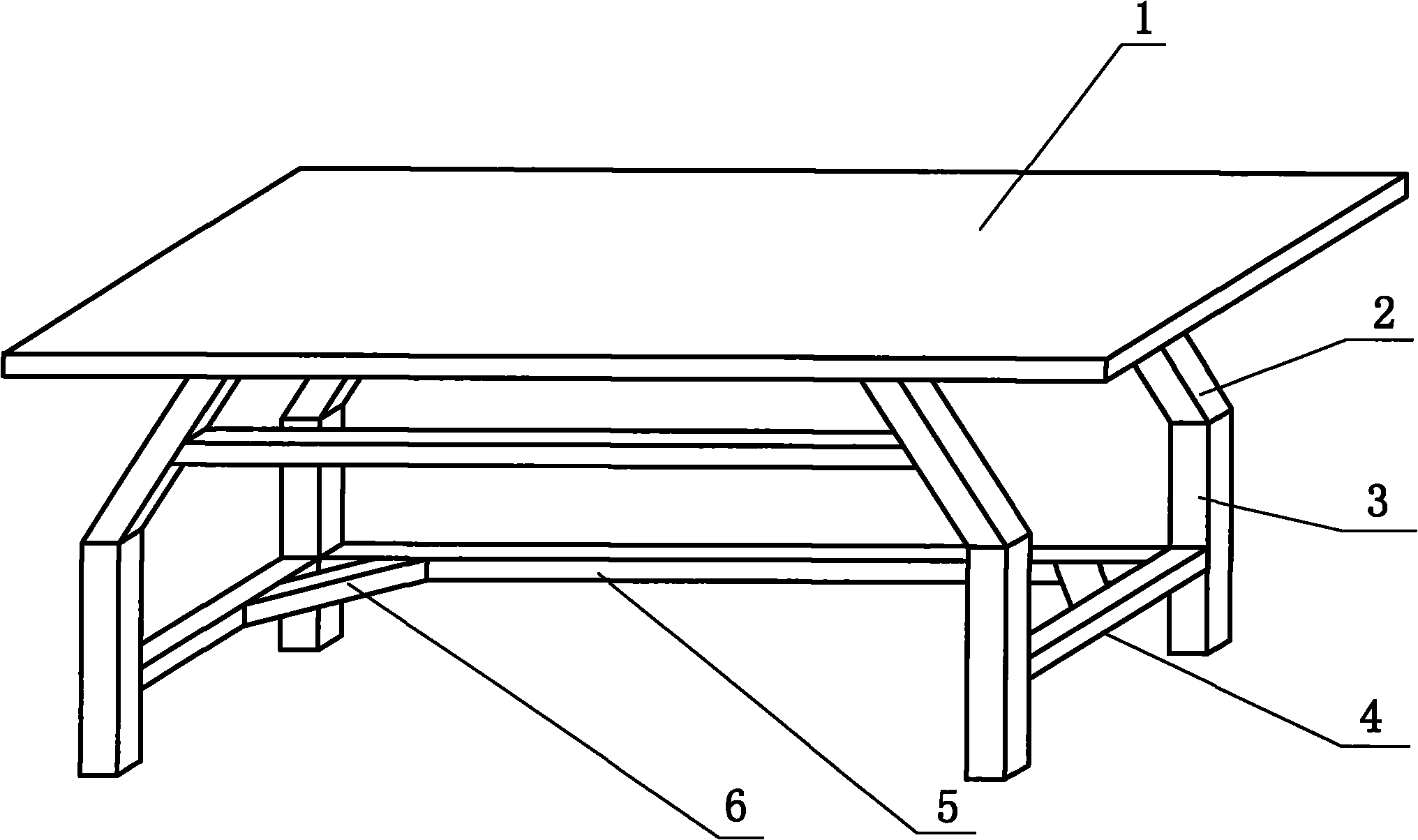 一种茶几的增高架结构