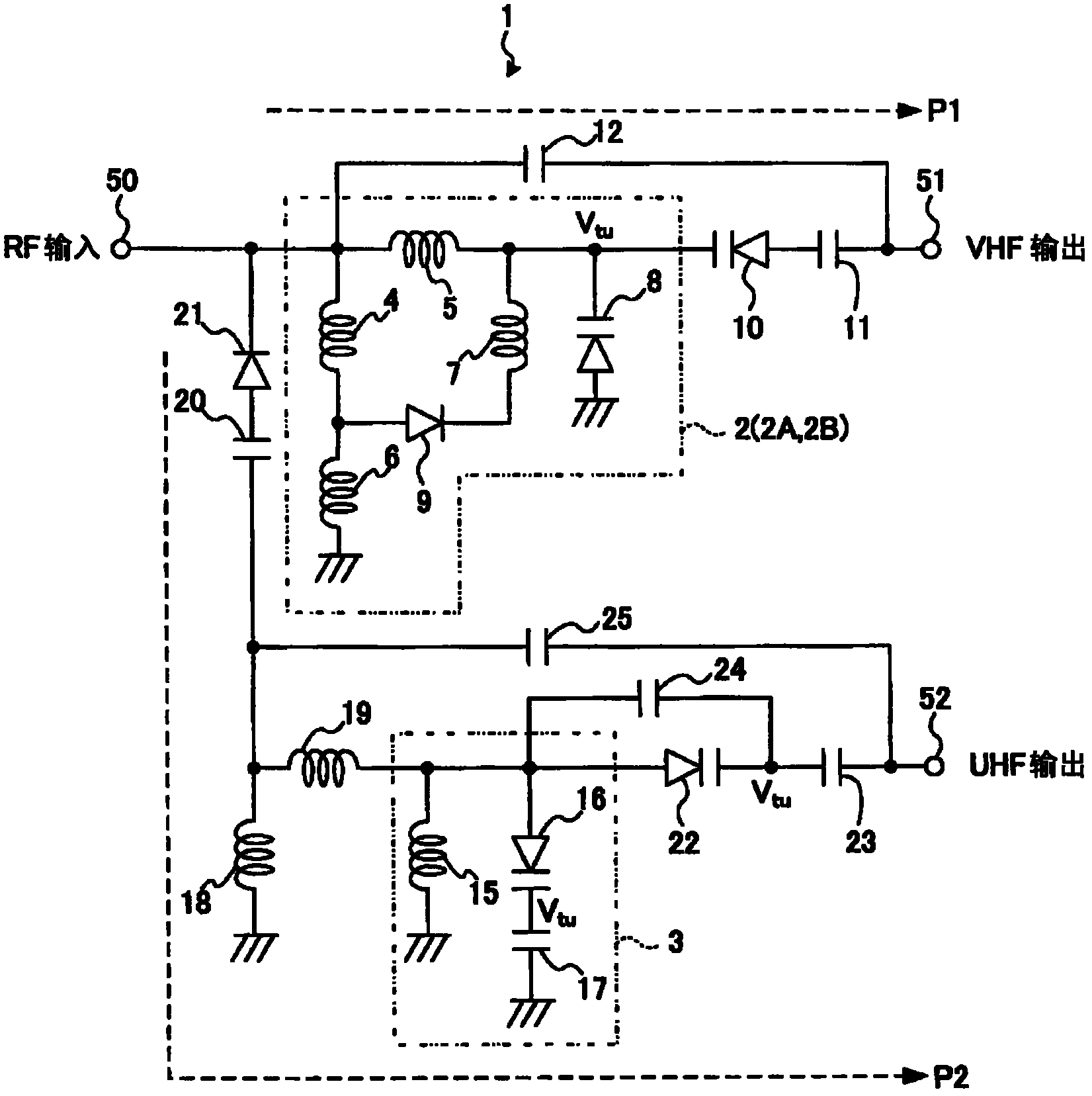 电视调谐器的输入调谐电路