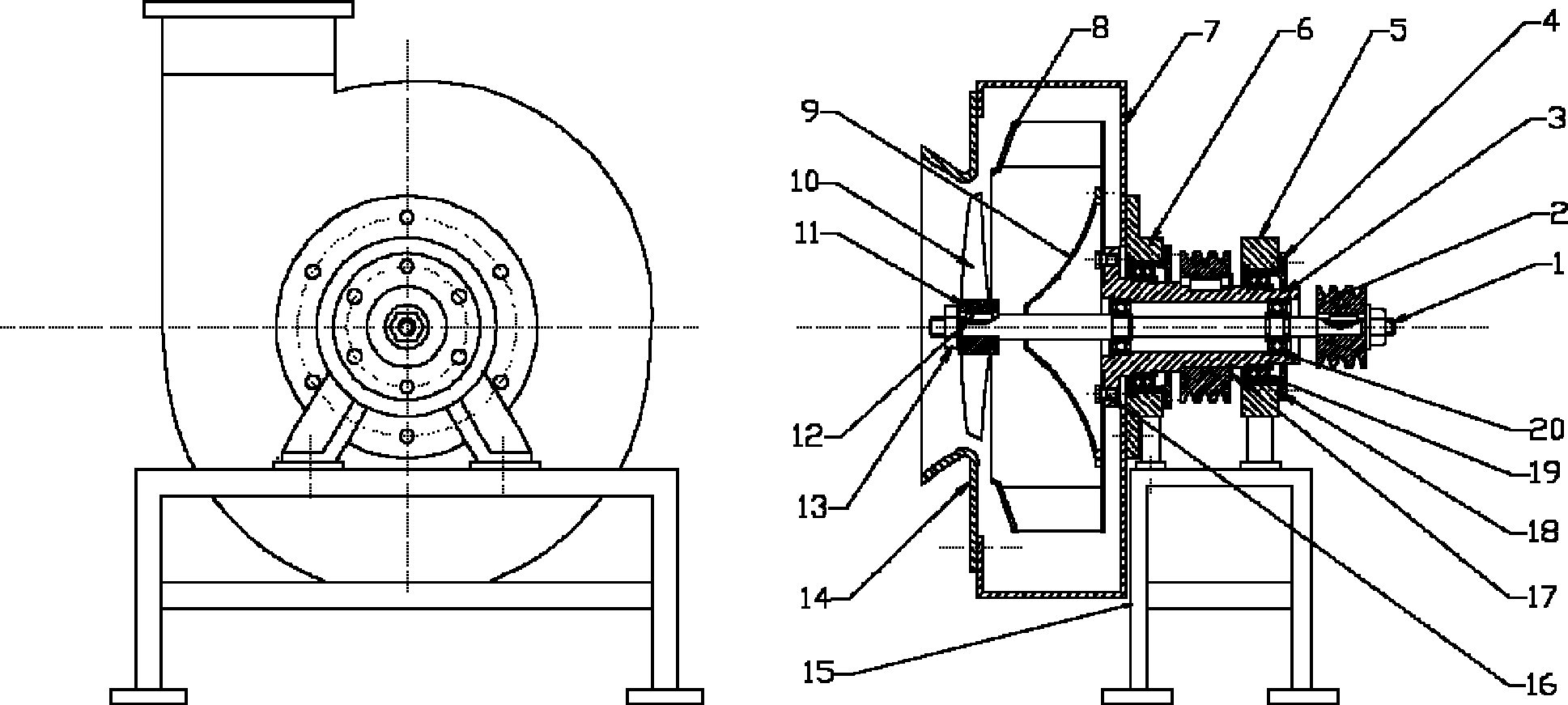 cn102322432a_一种离心轴流组合风机失效