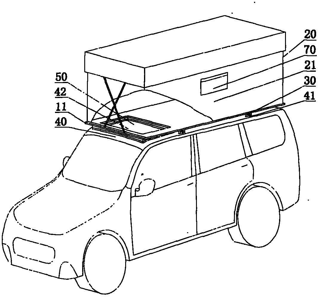 cn102518337a_從車頂天窗出入的車頂帳篷失效
