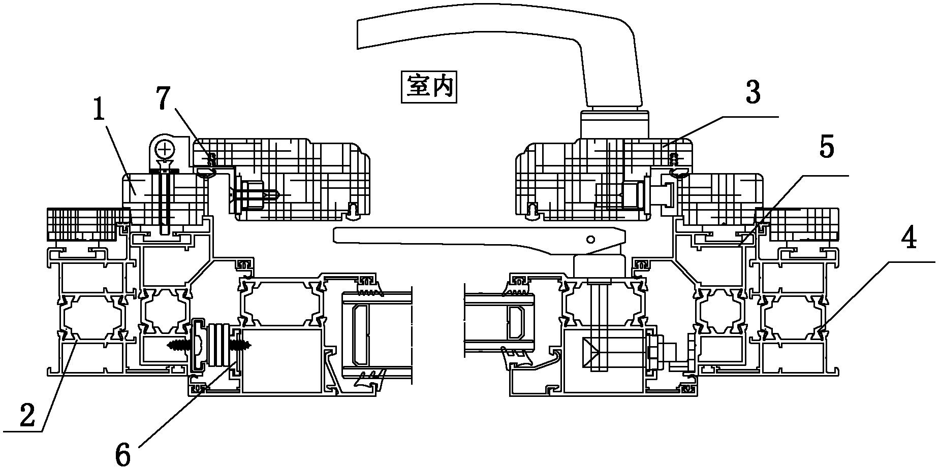铝的窗框部分设有隔热条,所述铝木复合外开窗扇安装内置内开木纱窗