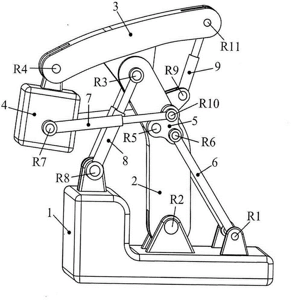 cn102535551a_含有复铰的三自由度多功能连杆工作装置失效