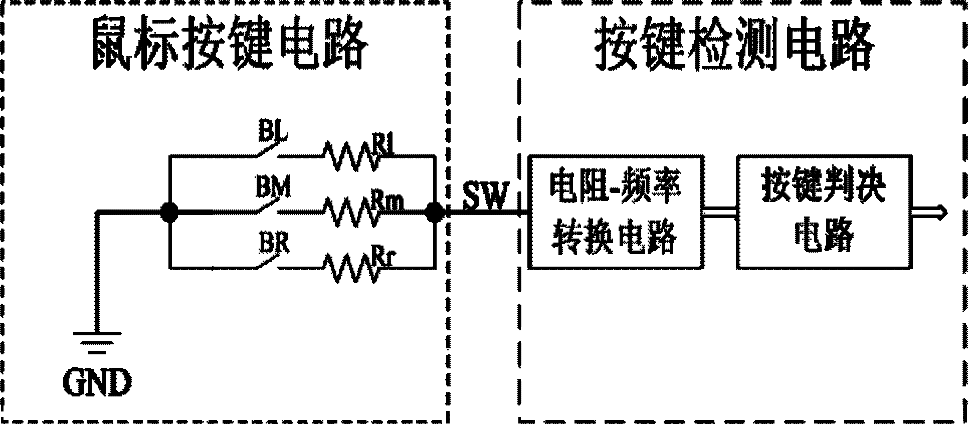 基於頻域的鼠標按鍵檢測電路