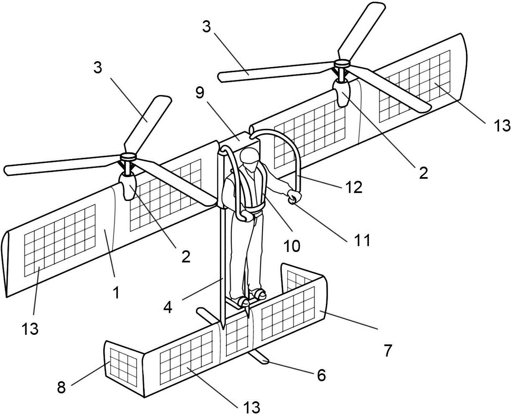 一种可垂直起降固定翼单人飞行器