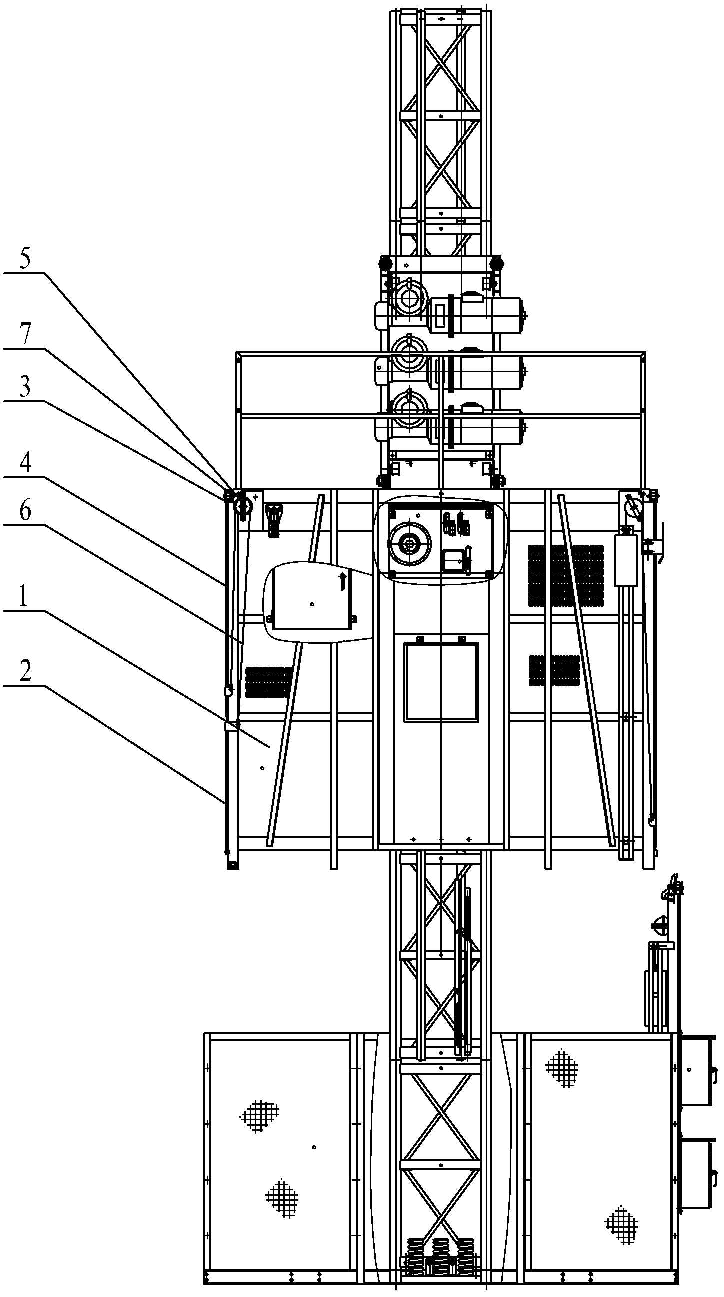 吊笼升降机的结构图图片