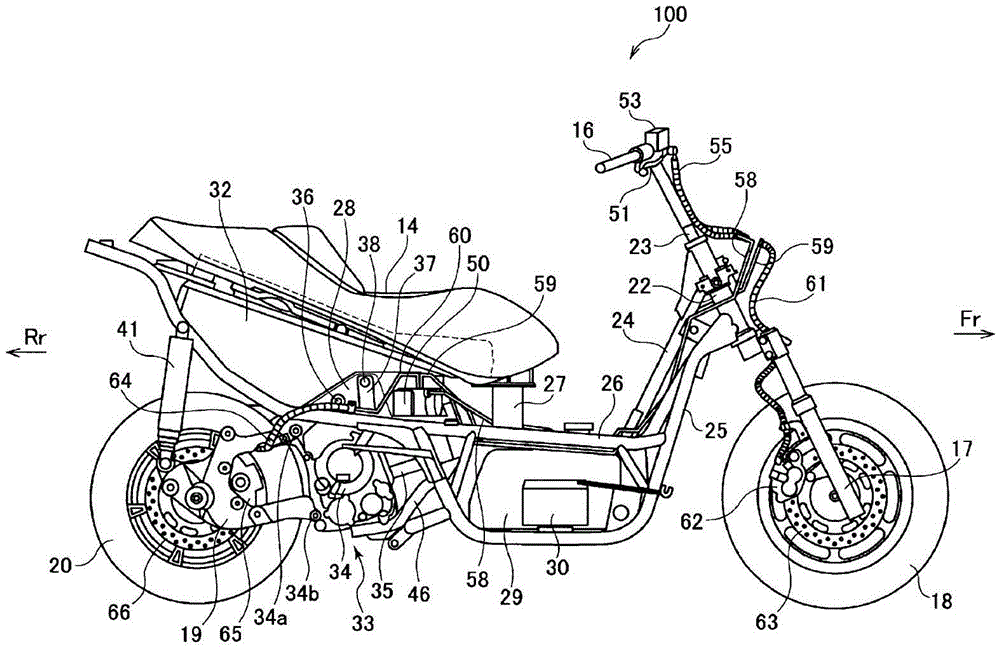 踏板摩托车原理结构图图片