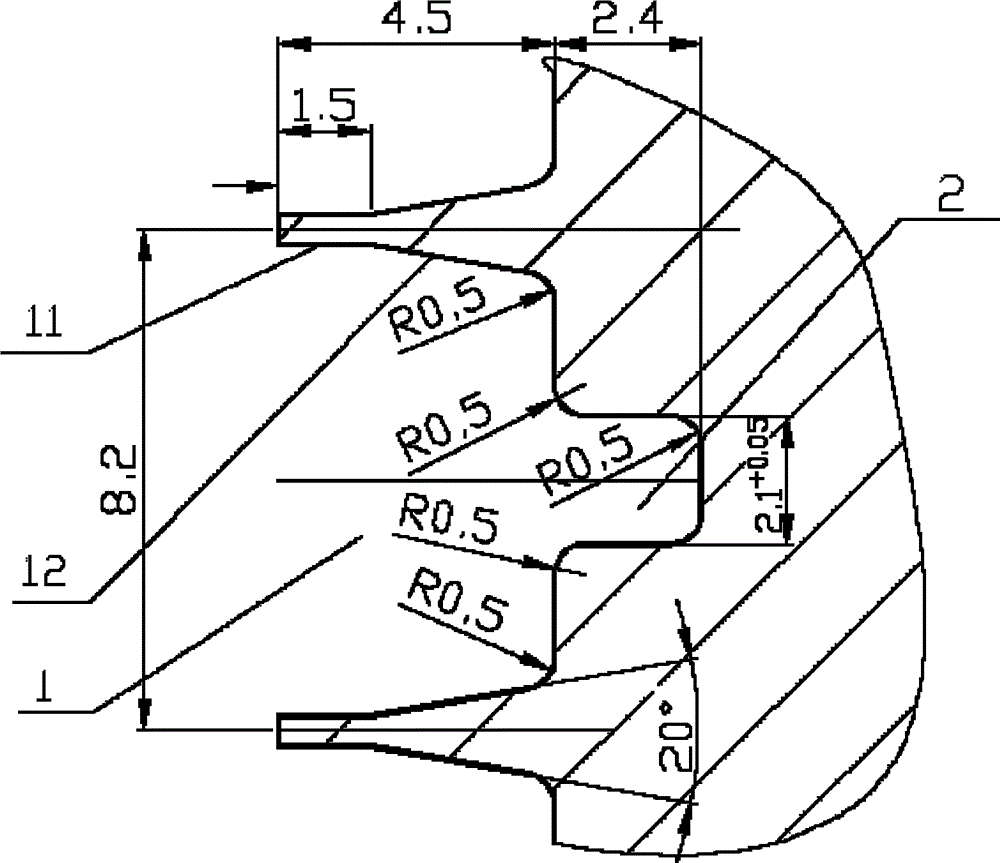 cn102794604a_一种燃气轮机透平静叶密封环的螺旋槽的加工方法有效
