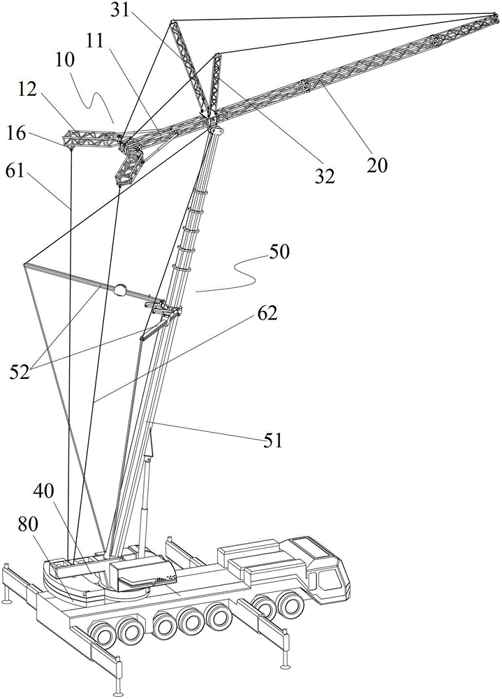 副臂尾架及包含该副臂尾架的副臂起重设备
