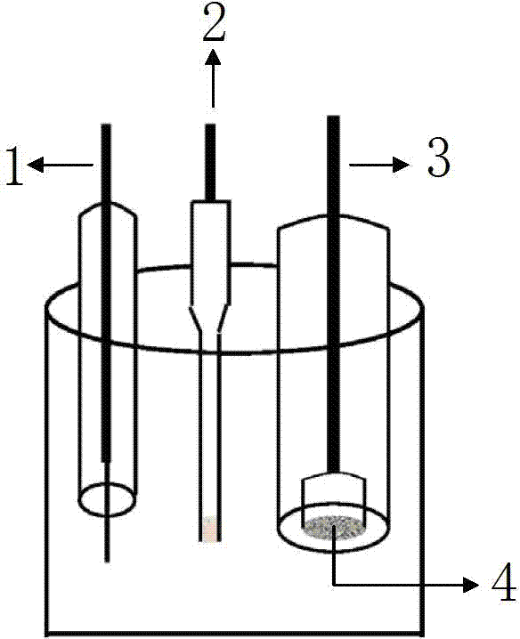 包括铂丝电极(1,饱和甘汞电极(2)和化学修饰玻碳工作电极(3,所述的