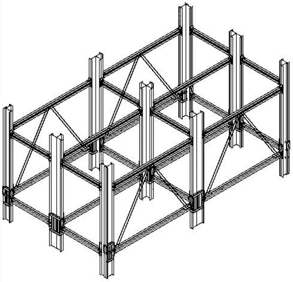 一种新型震后易修复钢异形柱中心支撑架
