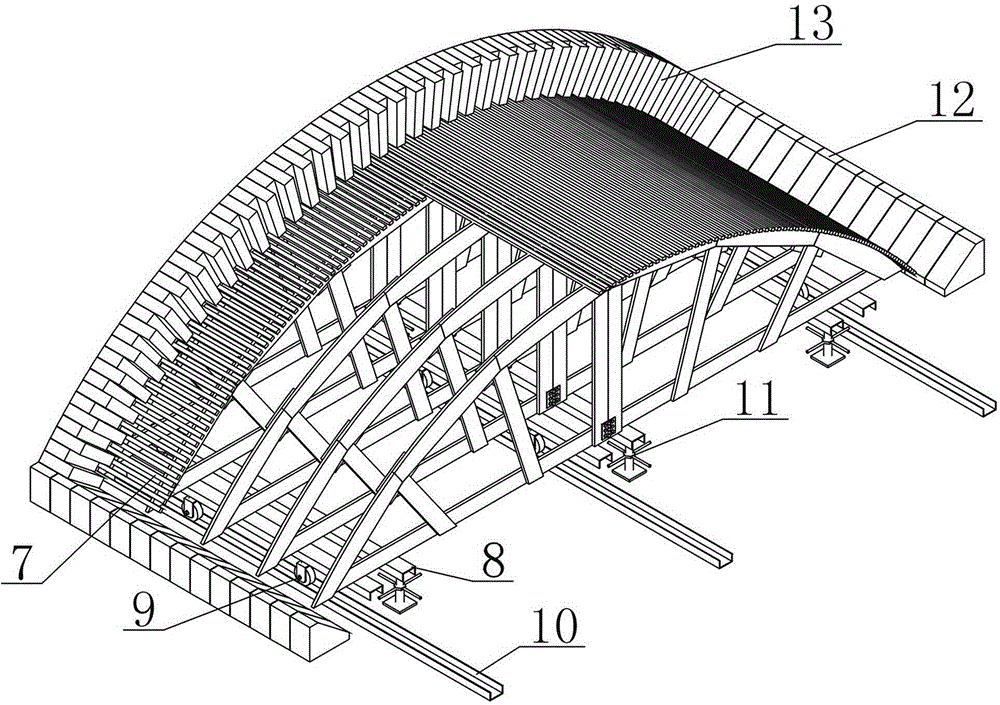 大跨度拱頂施工方法及裝置