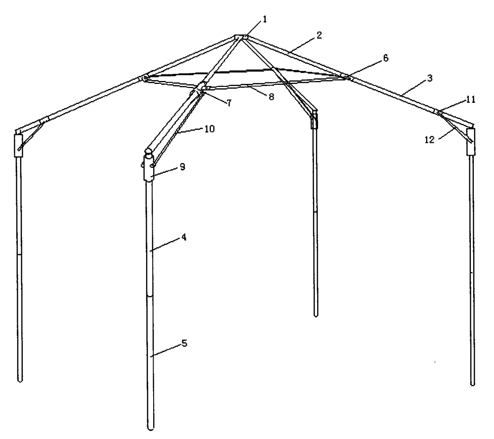 主骨串連的帳篷支架