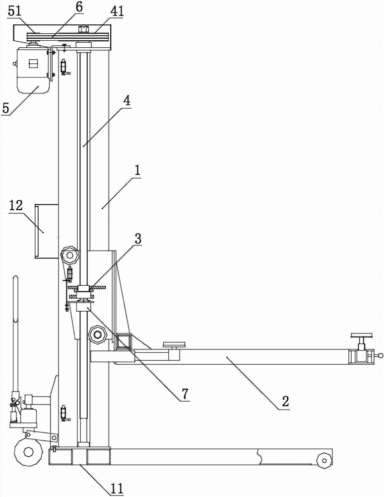 cn104210991a_一种用于汽车的单柱移动式举升机有效