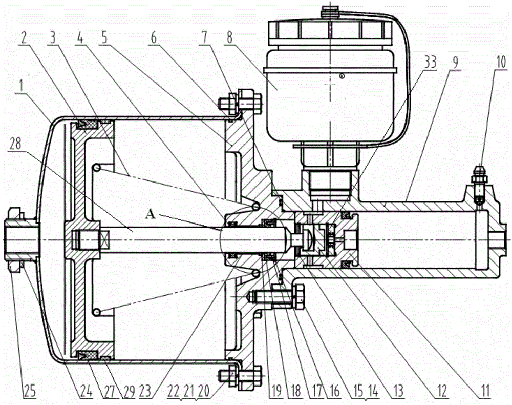 一种磁悬浮列车用气顶液空气加力泵