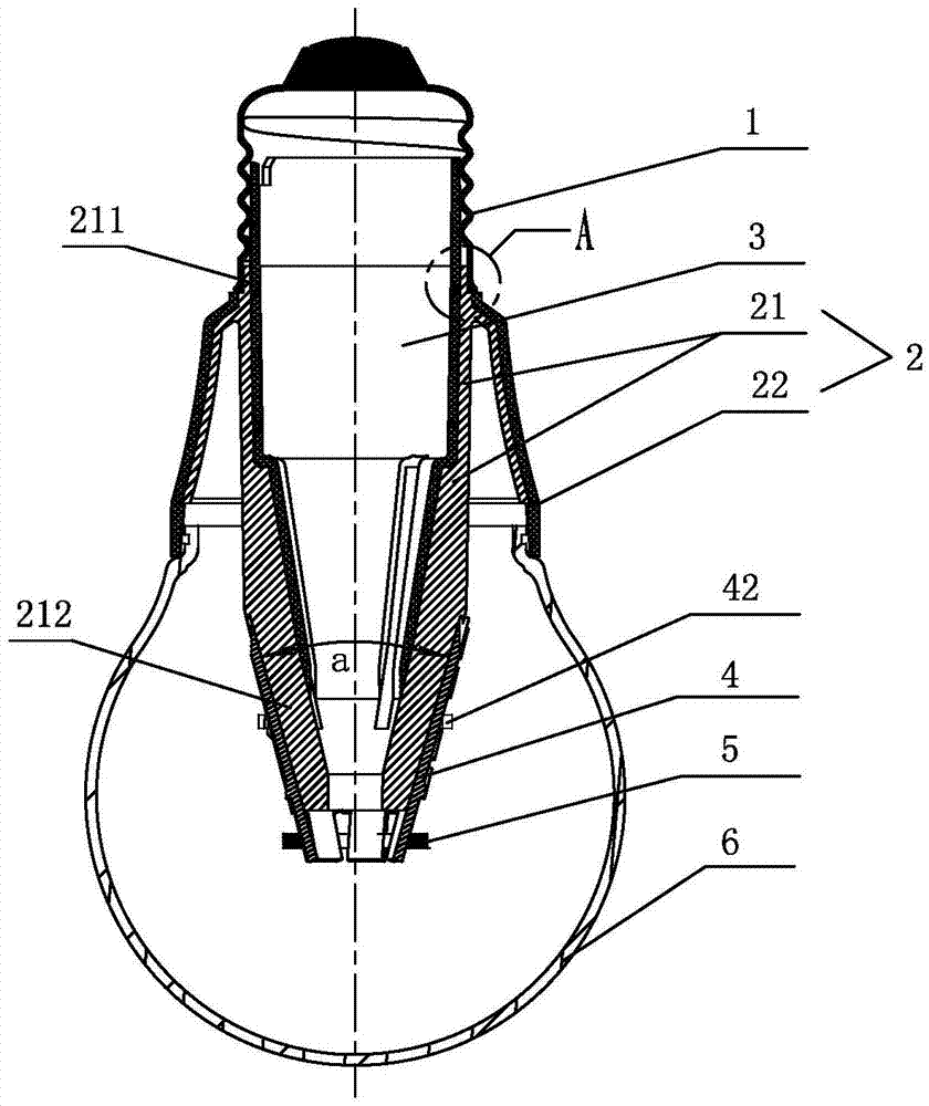 cn104776333a_锥形结构全方向led灯失效