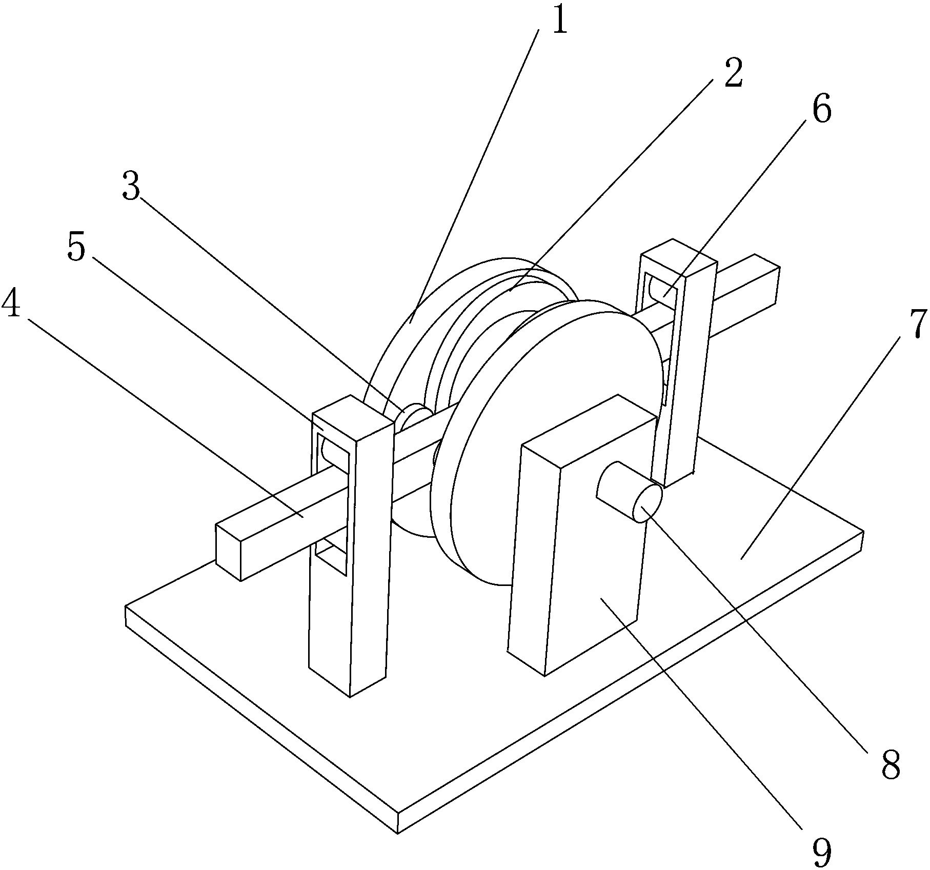 半曲轴桃圆轮合并装置