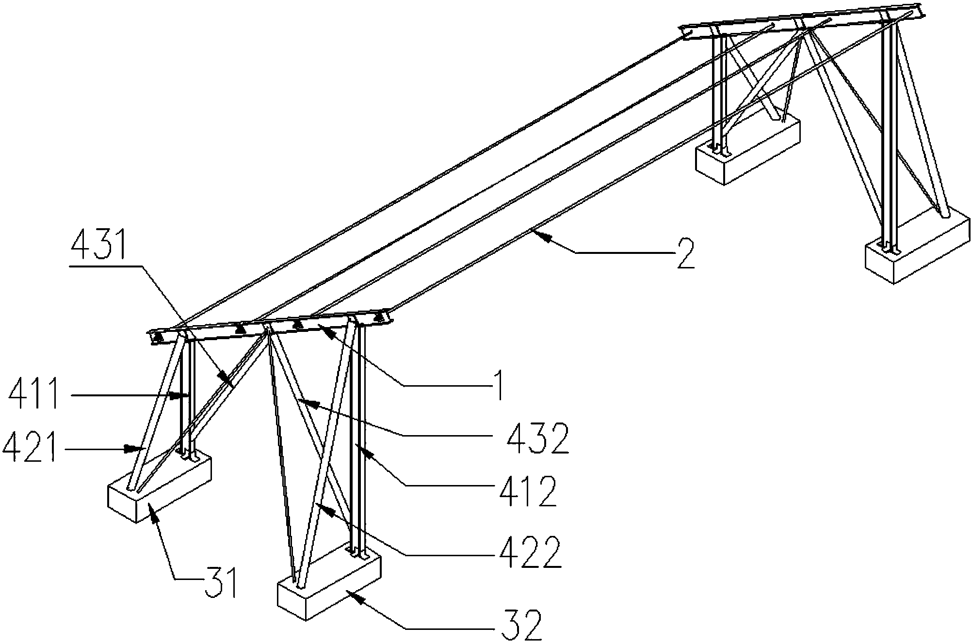 施加预应力的钢索光伏支架系统