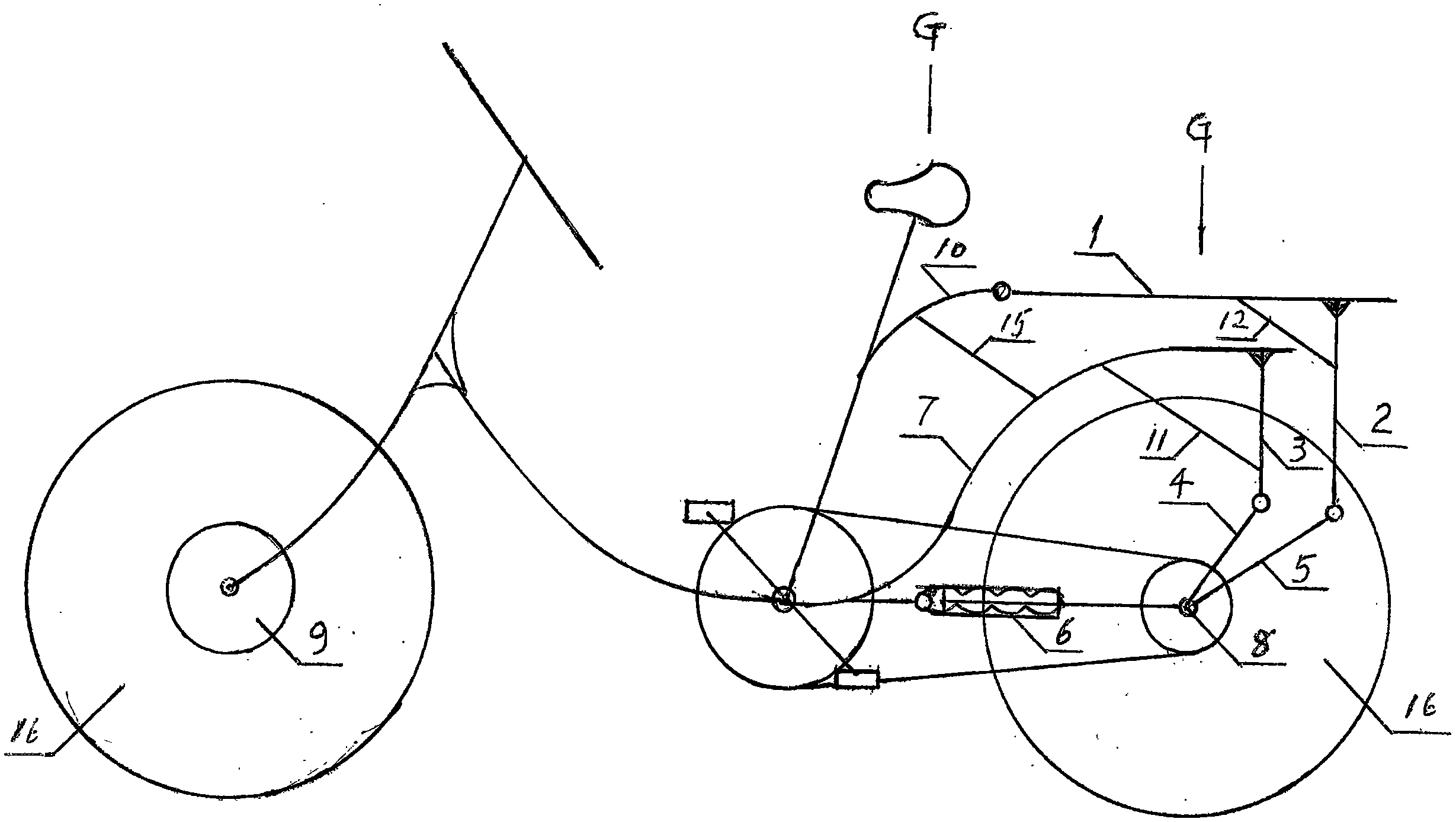 自行车车把轮轴示意图图片