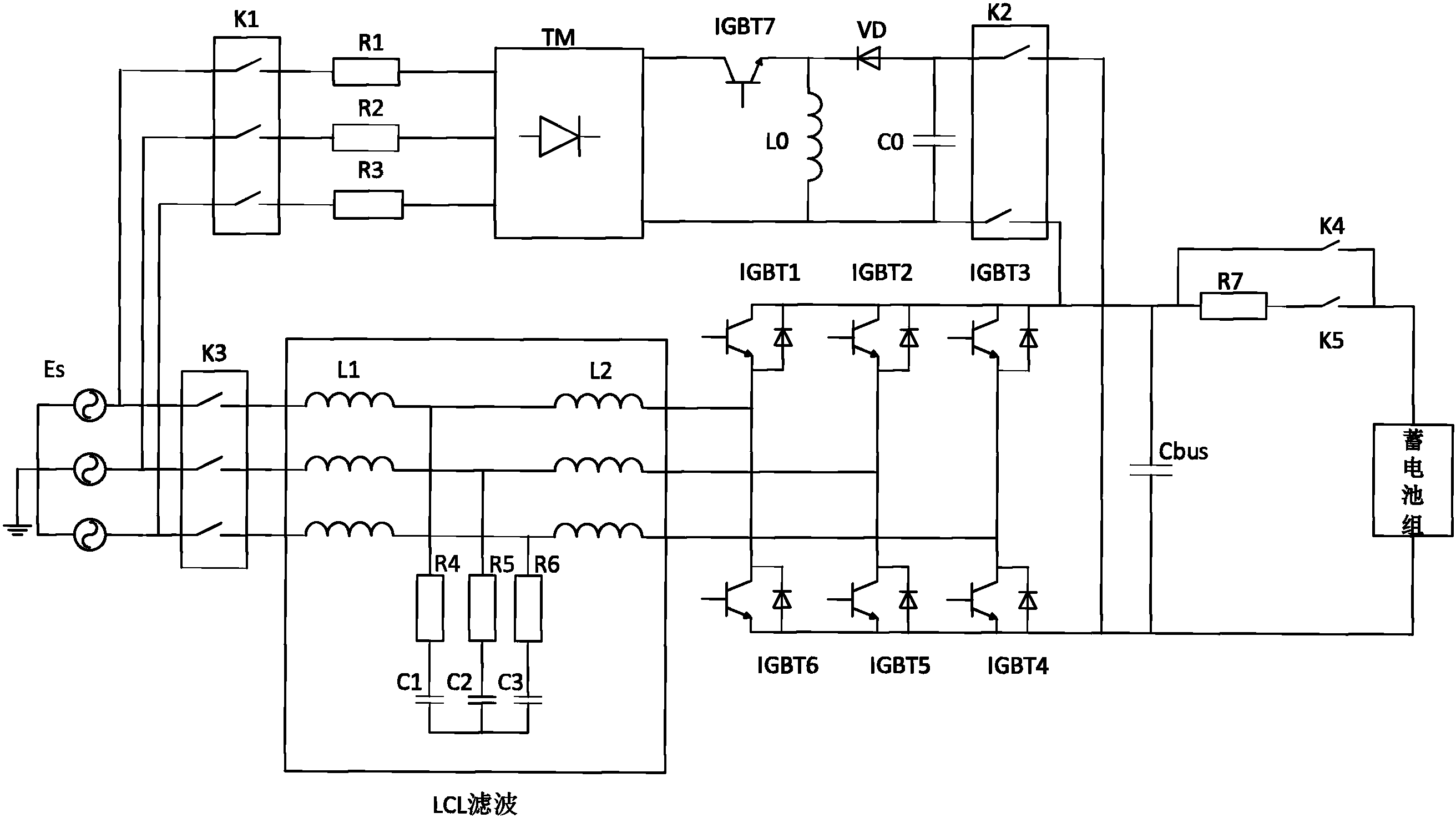 適用於三相電壓型雙向pwm變流器的預充電軟啟動電路