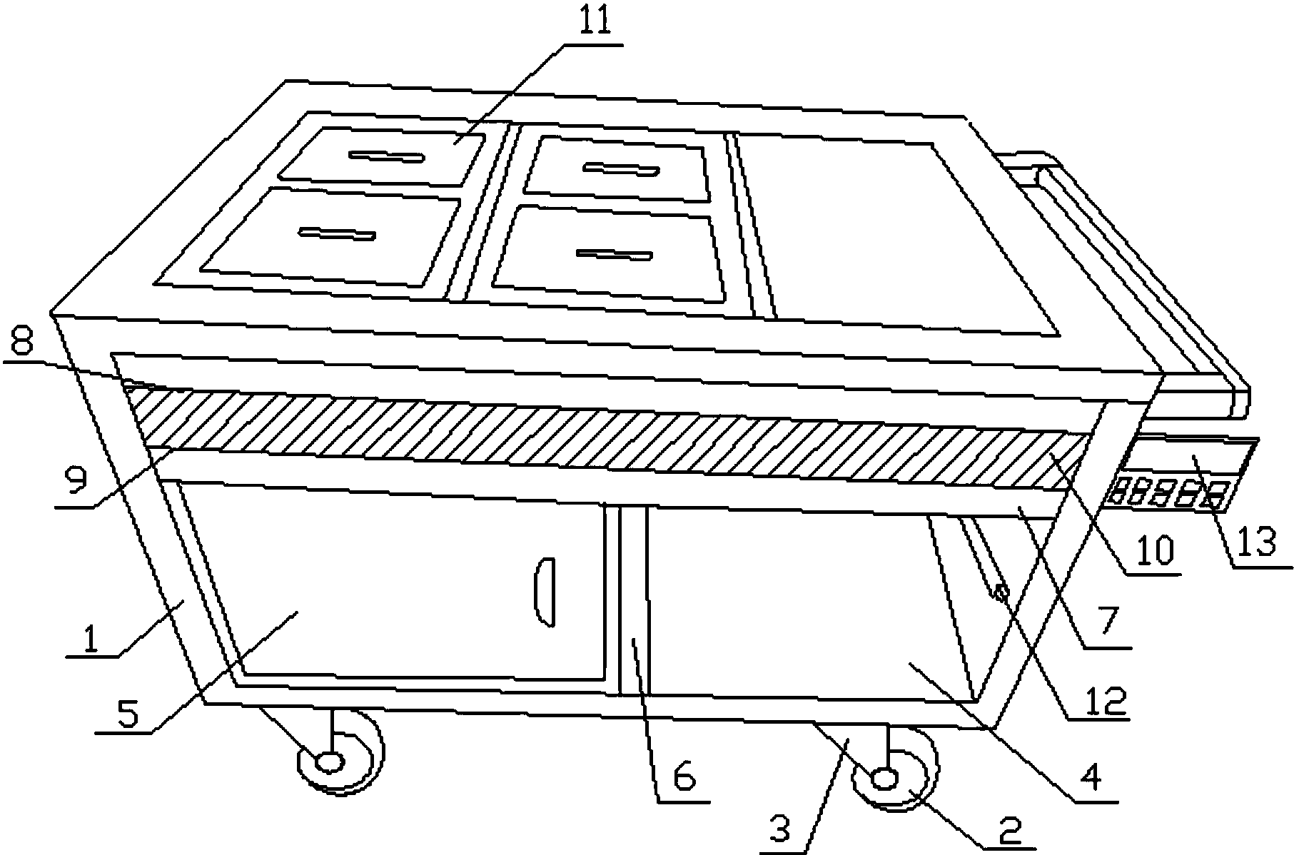 cn106073188a_一种消毒保温配餐车失效
