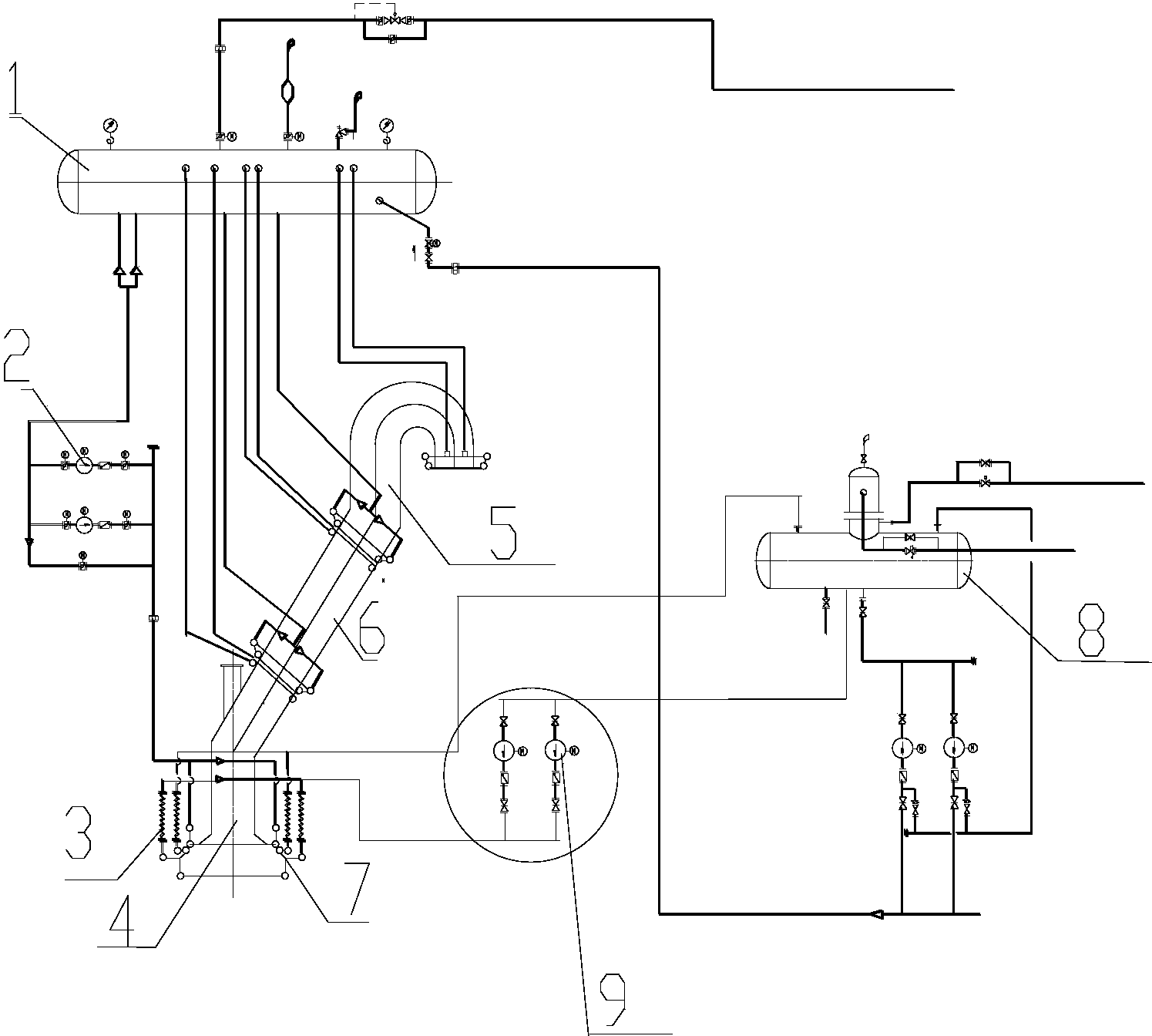 汽包,i,ii,iii段煙道組成高壓力餘熱鍋爐循環系