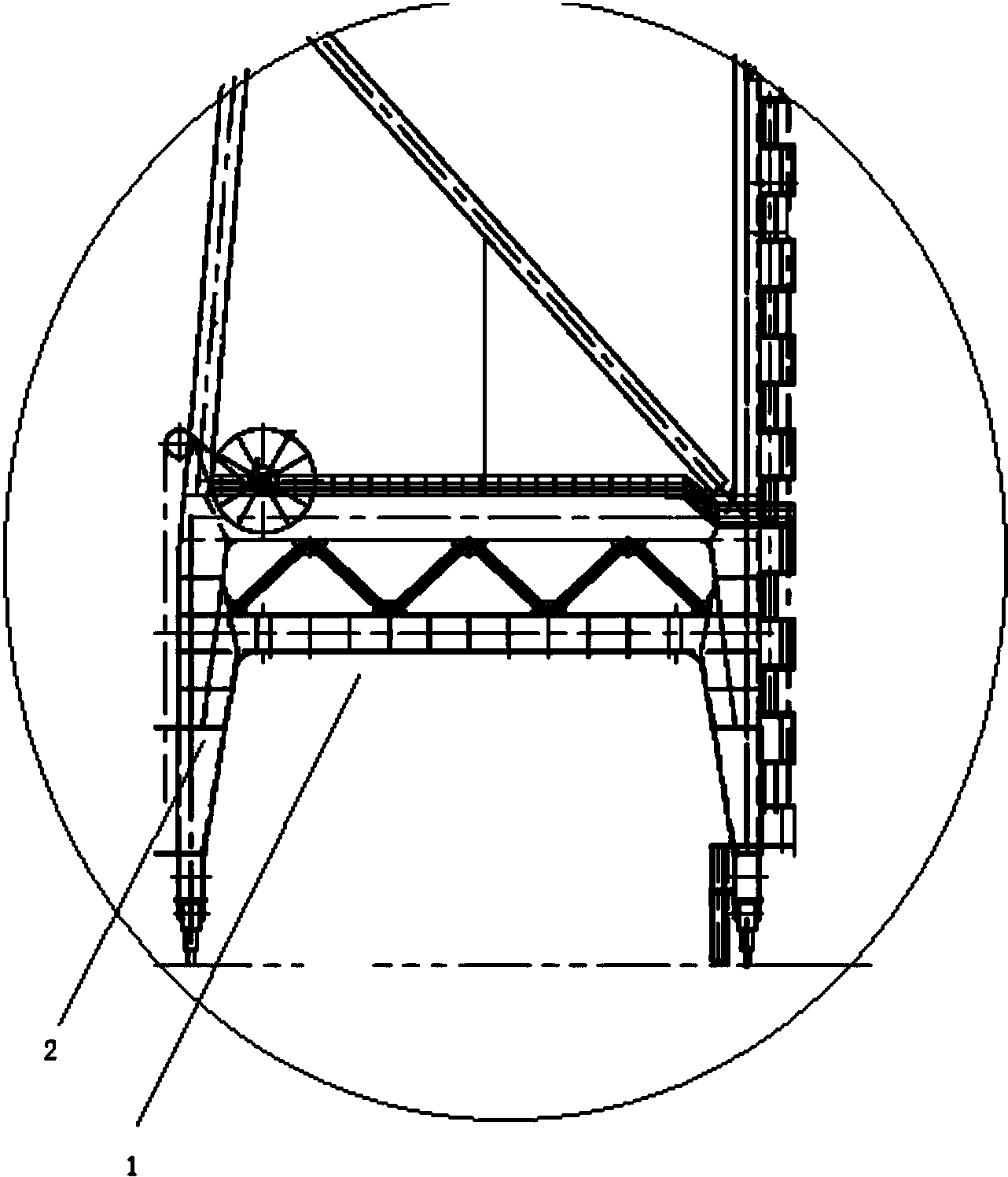 一种集装箱岸桥加高结构