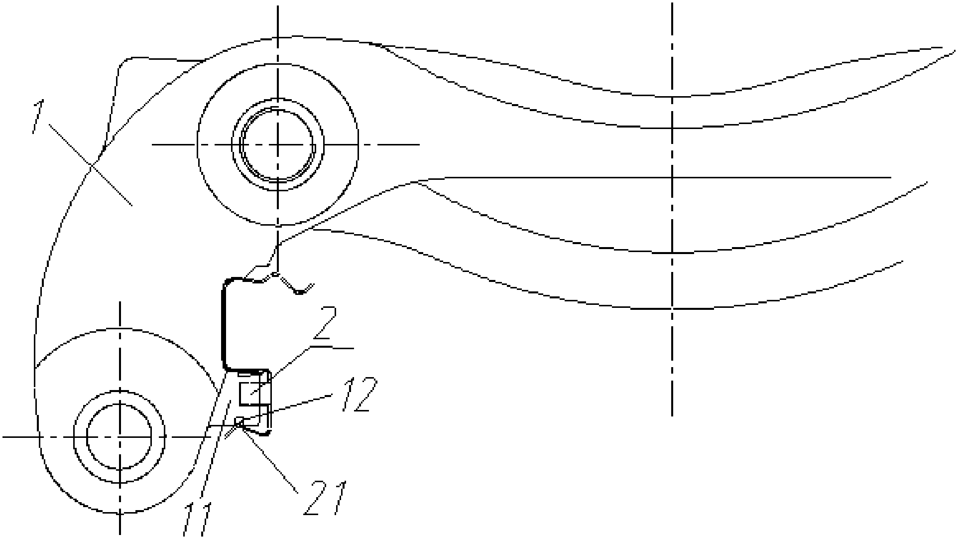一种新型的支架弹簧片固定结构