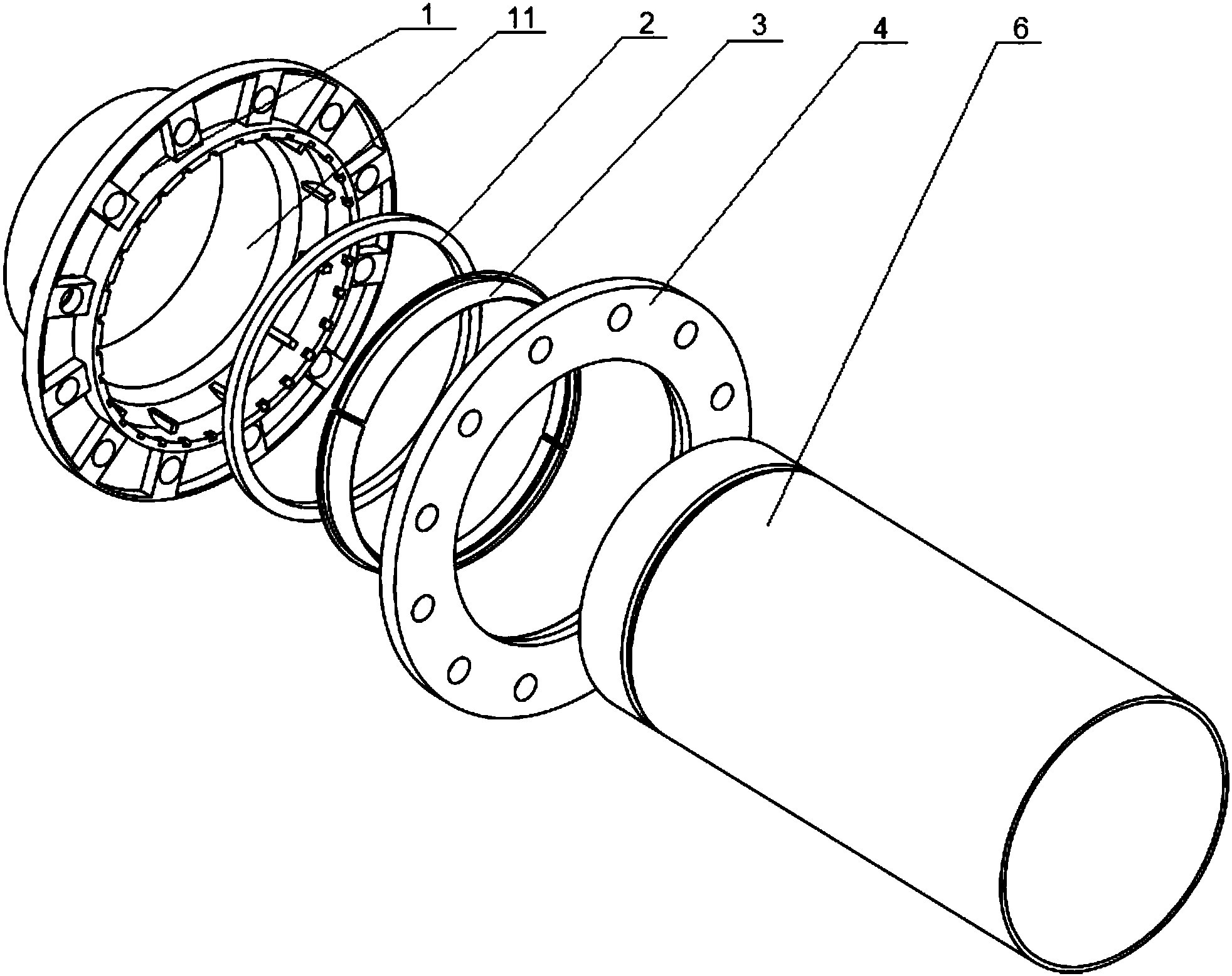 一种腔式法兰管件管道连接装置