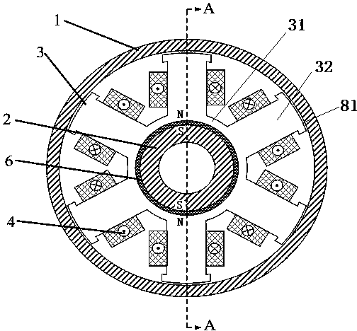 cn106949142a_一种外转子径向六极的径向轴向混合磁轴承有效