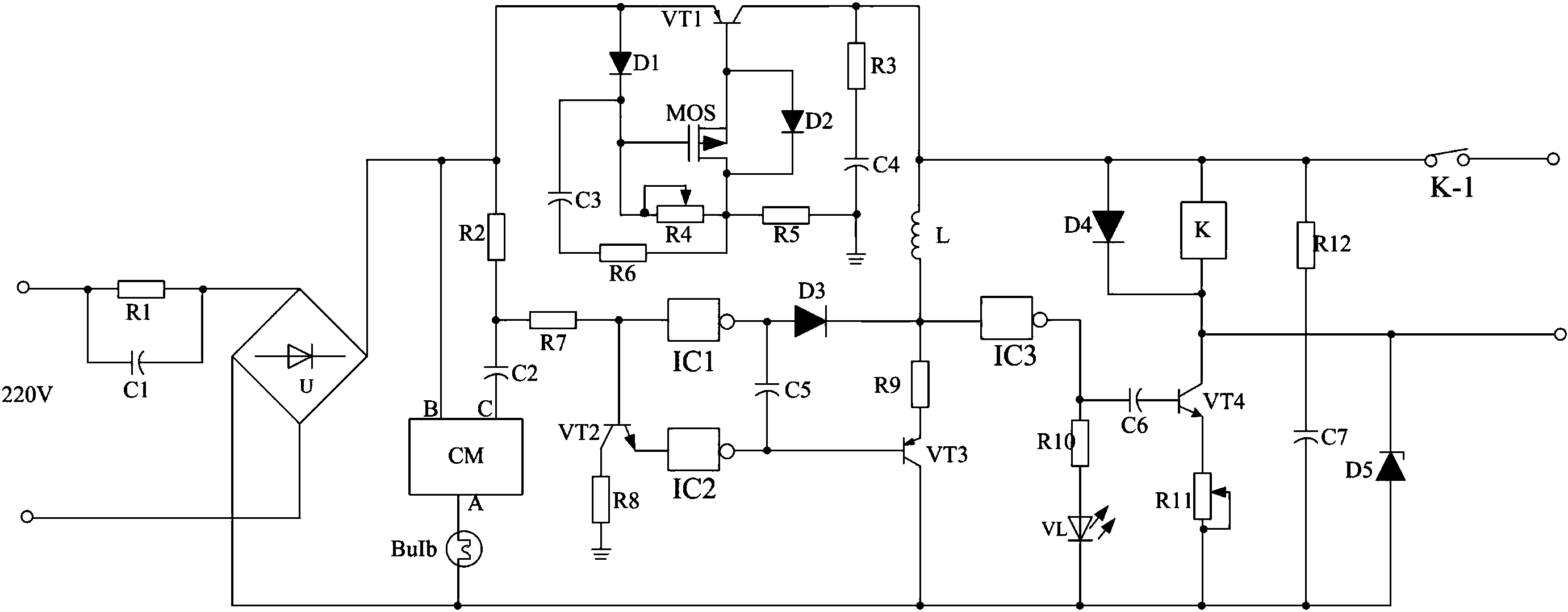 一種樓道照明燈用電壓和電流檢測型節能控制電路