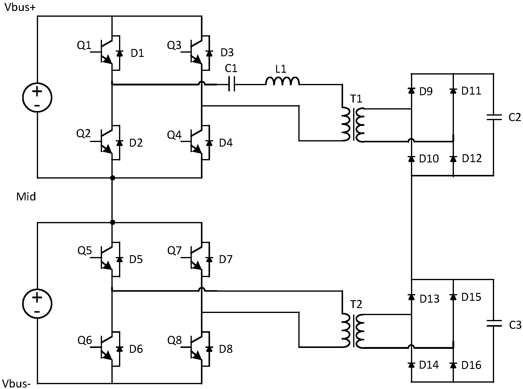 器,包括基於llc電路的第一dc62dc變換電路和基於移相全橋電路的第二