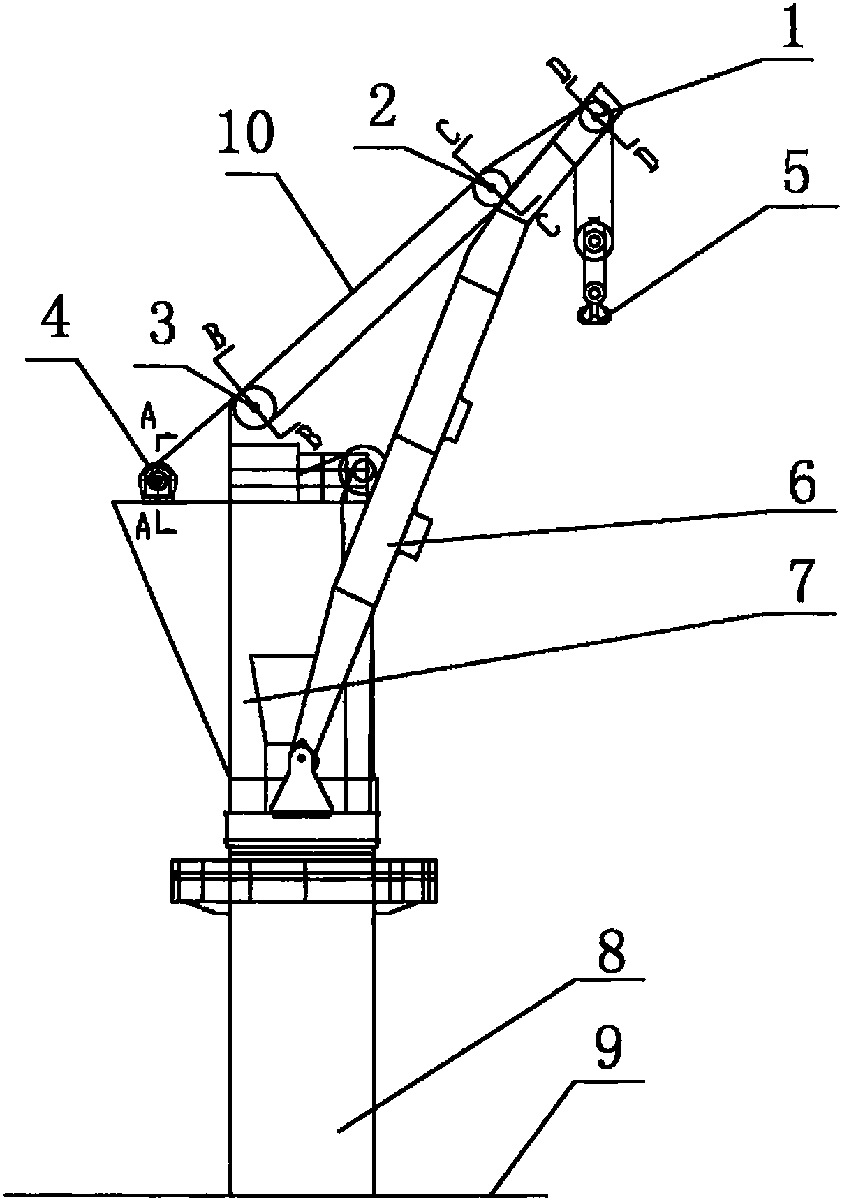 cn107161881a_一种船用无变幅形式的起重机失效