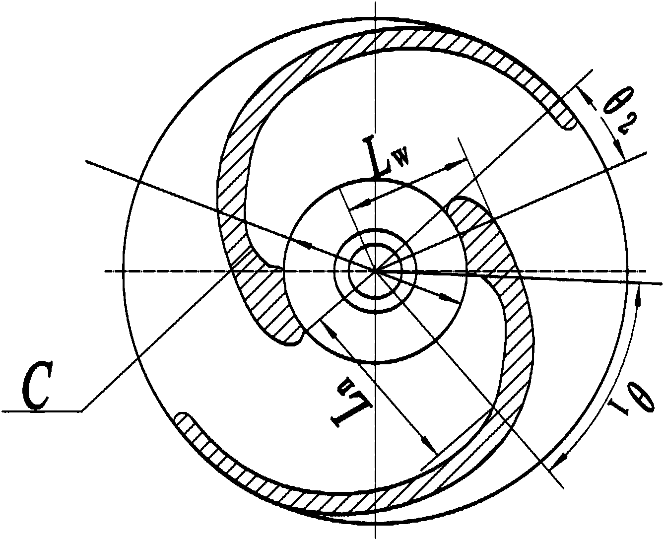 本发明涉及一种双流道超空化离心泵叶轮,该叶轮主要由叶片(1),叶轮前
