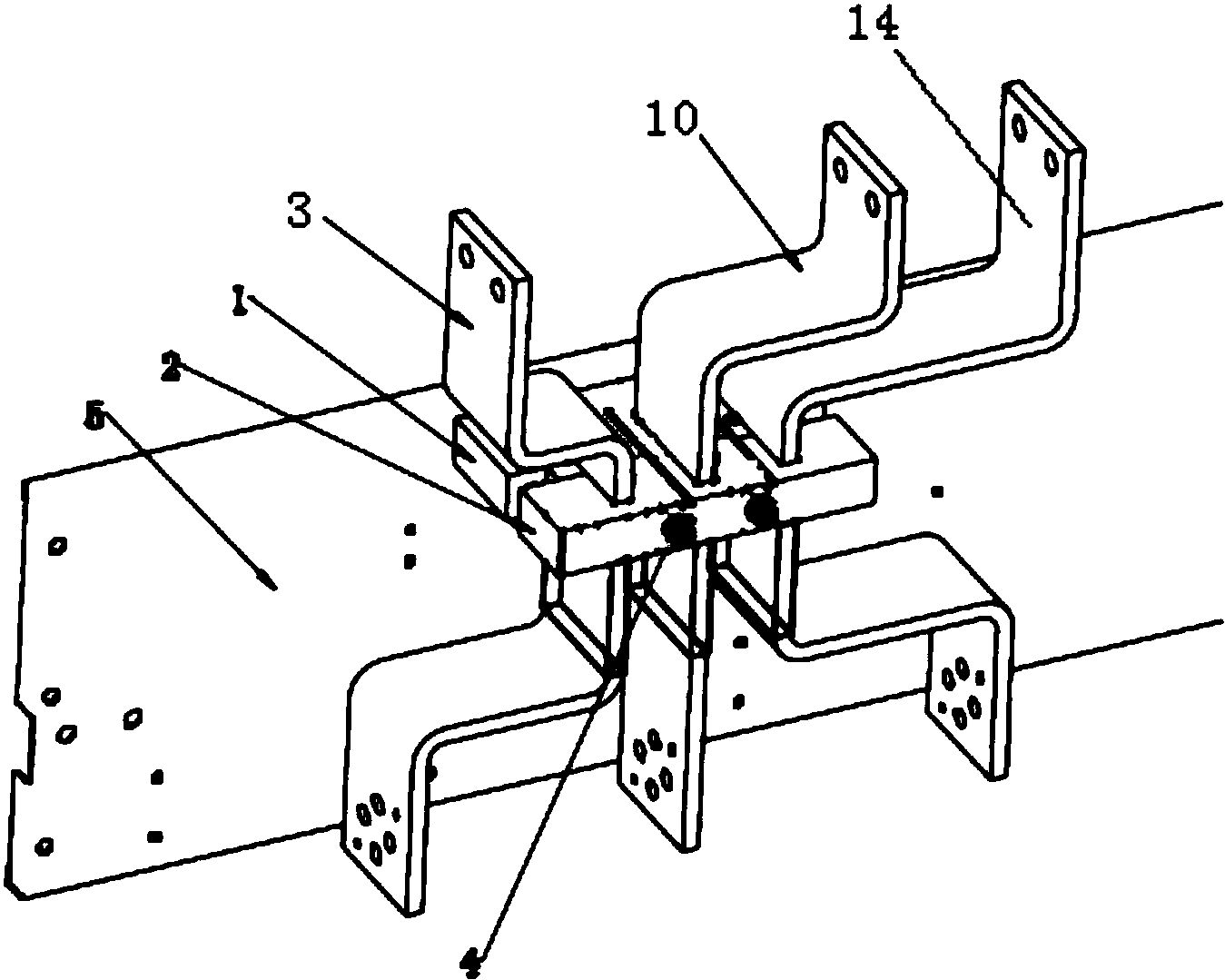 三相铜排的固定结构
