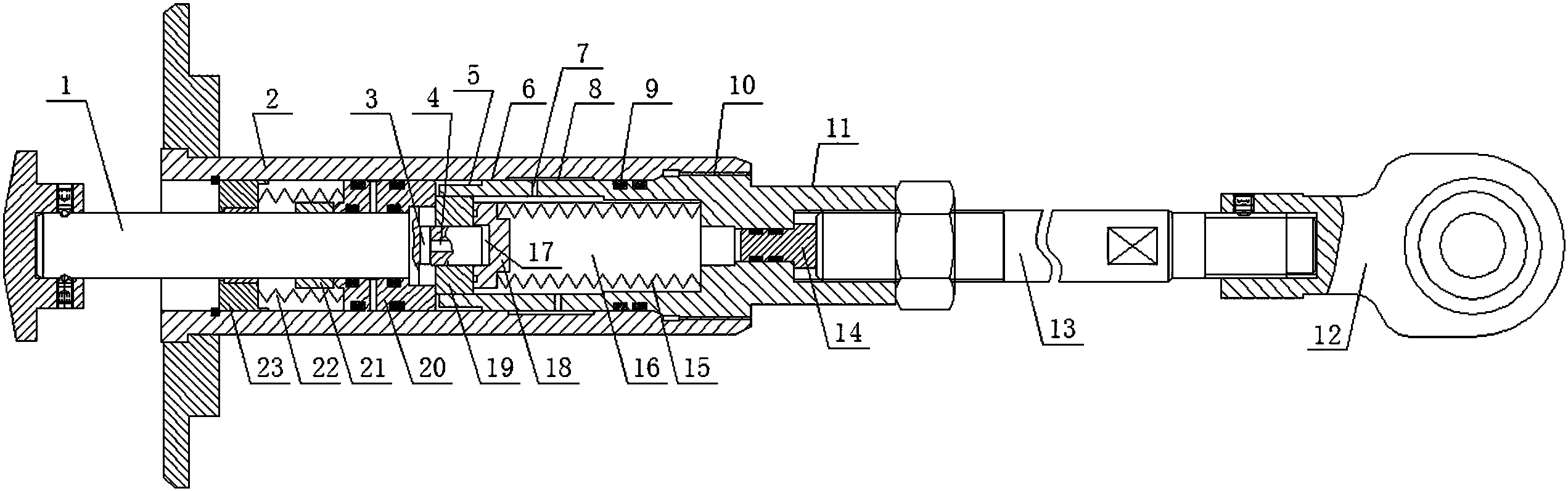 一种单活塞杆液压阻尼器