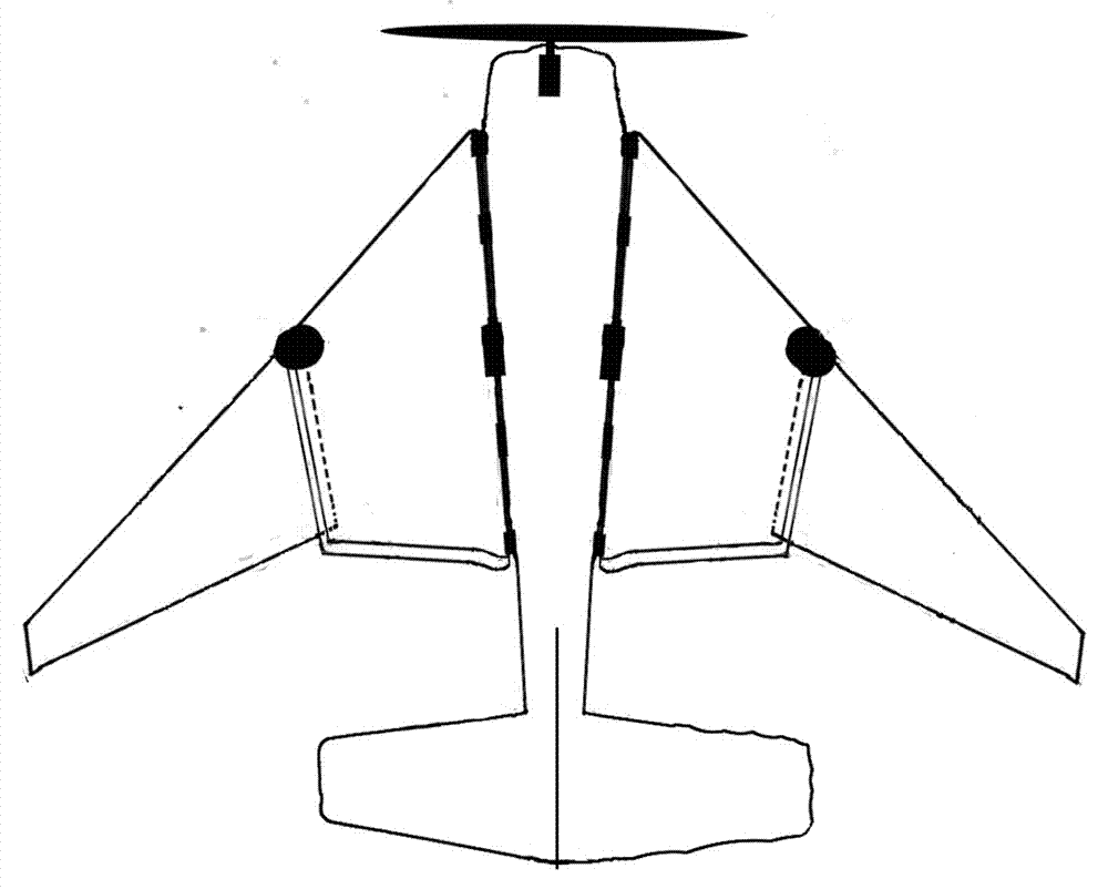 遥控固定翼模型飞机旋叠式附翼构造