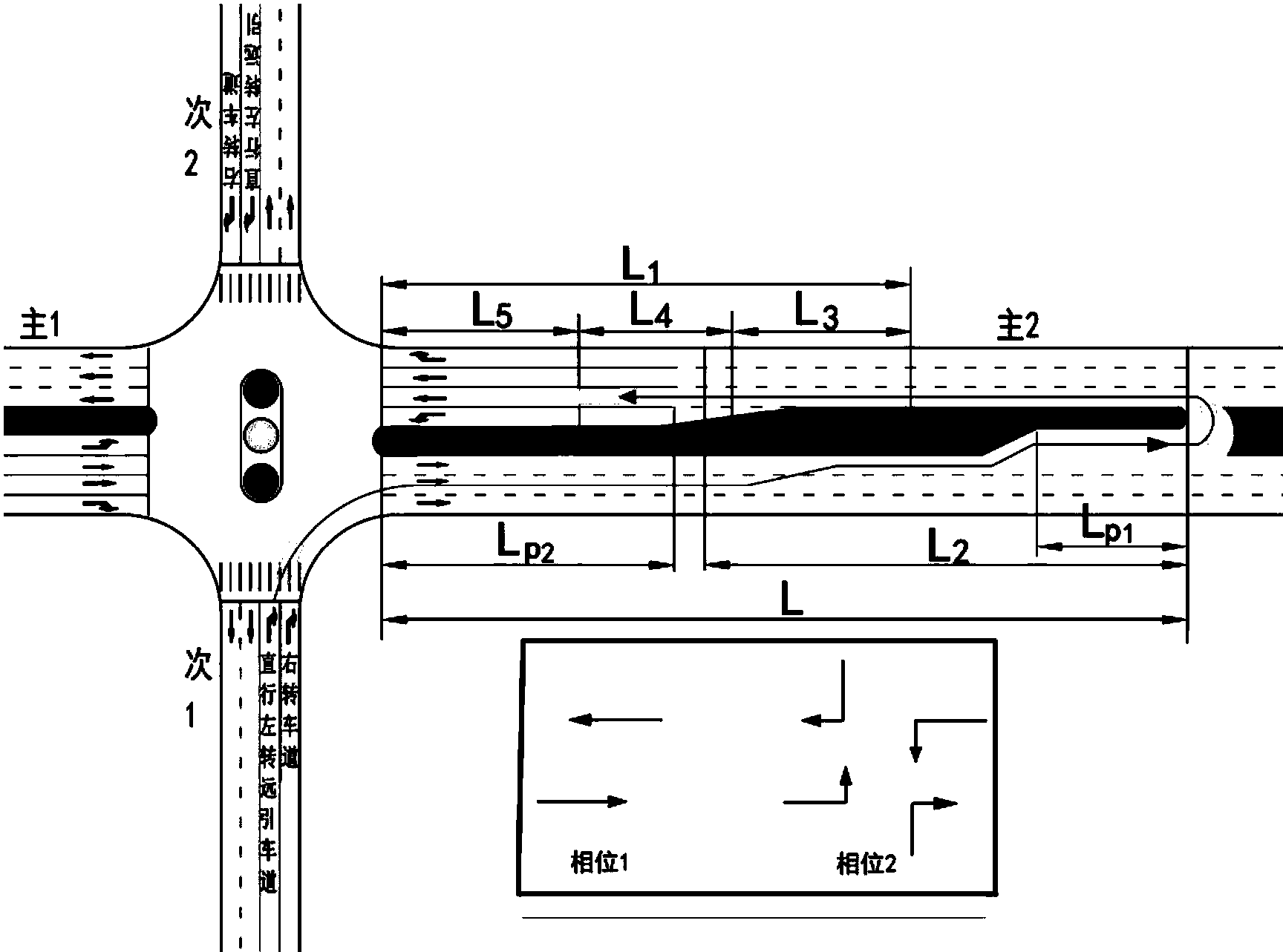 cn107578630a_一種道路平面交叉口次路遠引的設置方法有效