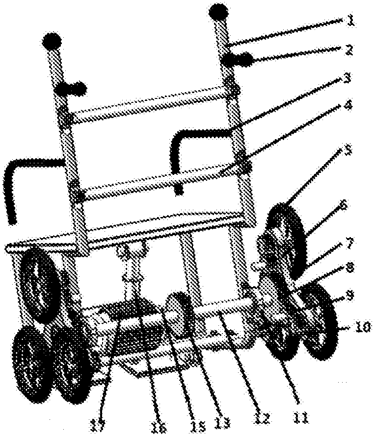 本發明屬於人機工程學領域,提供了一種新型的可攀爬樓梯輪椅,該輪椅將