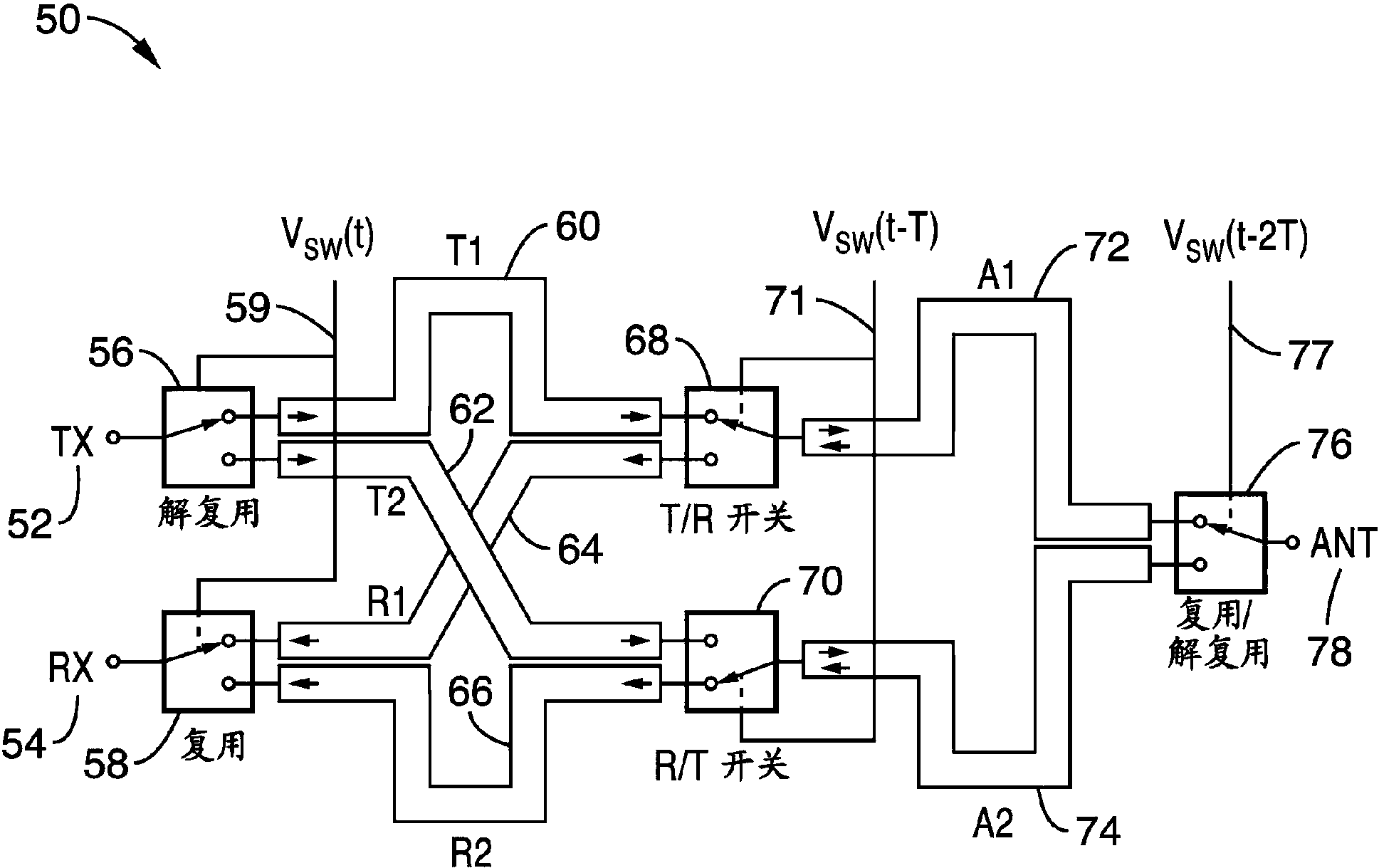 cn107615580a_具有顺序切换的延迟线路(ssdl)的超宽带环形器在审