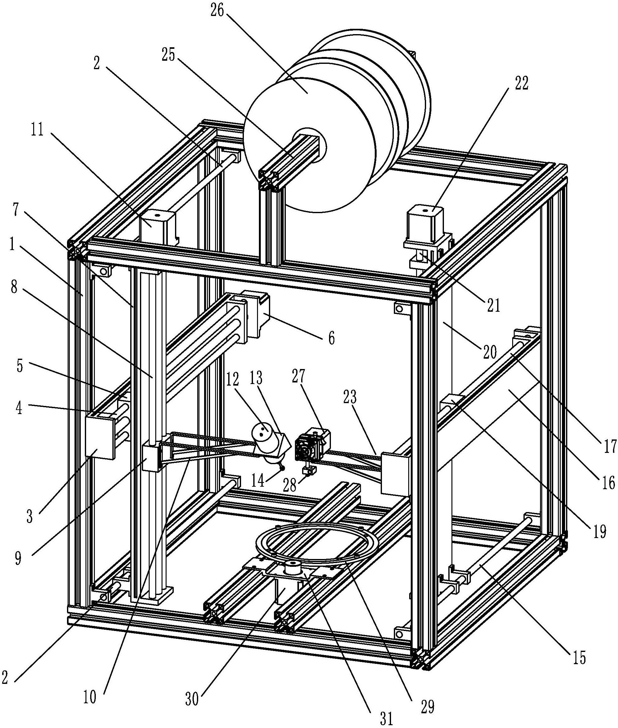 一种具有磨削加工功能的桌面增减材木塑3d打印机