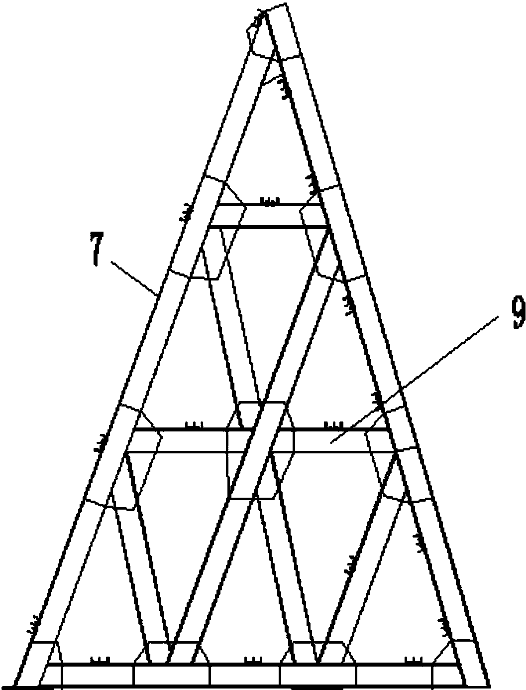 一种斜腿墩柱施工用三角支撑架