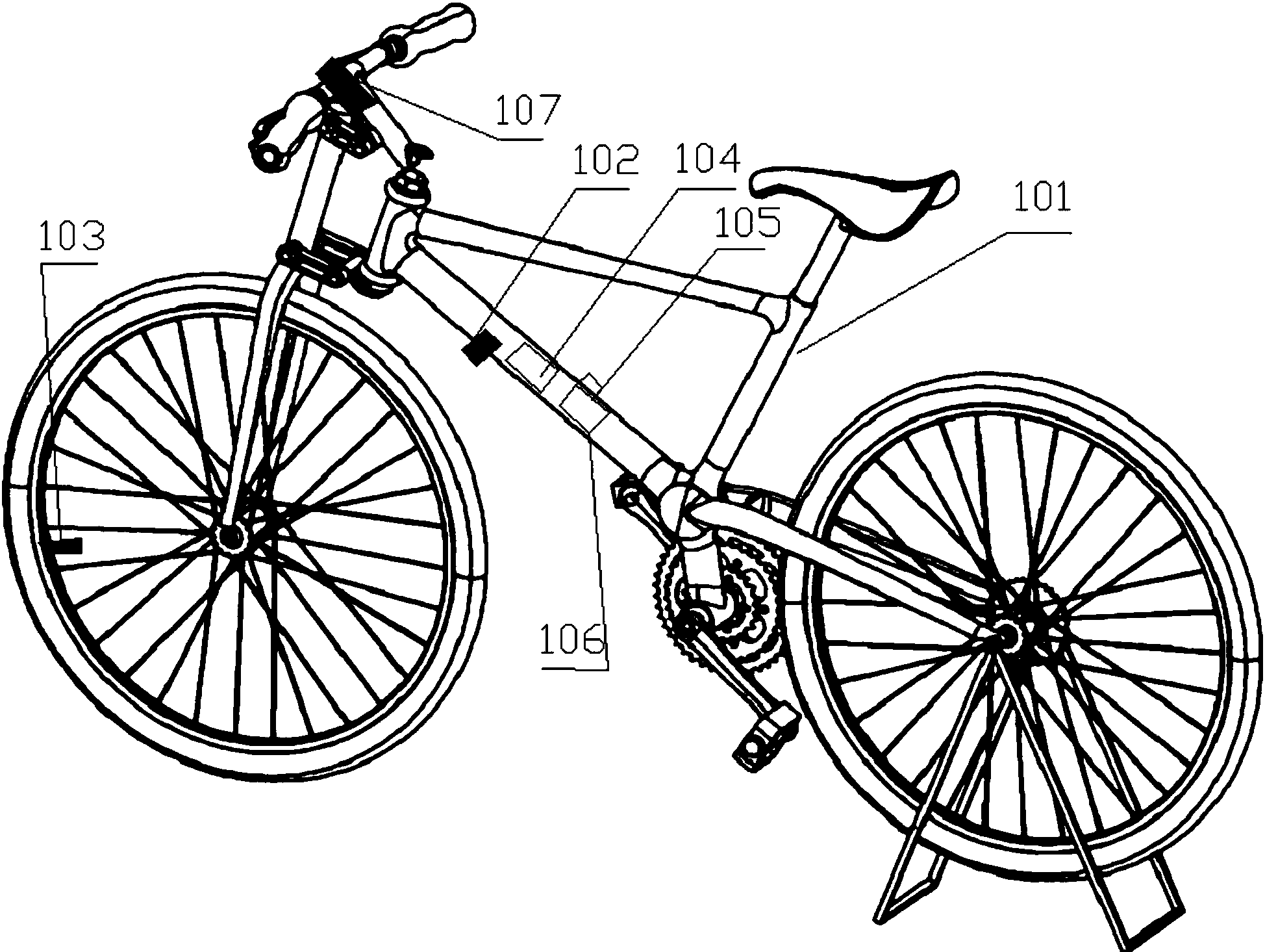 本发明创造涉及一种具有记录功能的自行车,包括自行车本体和测量单元
