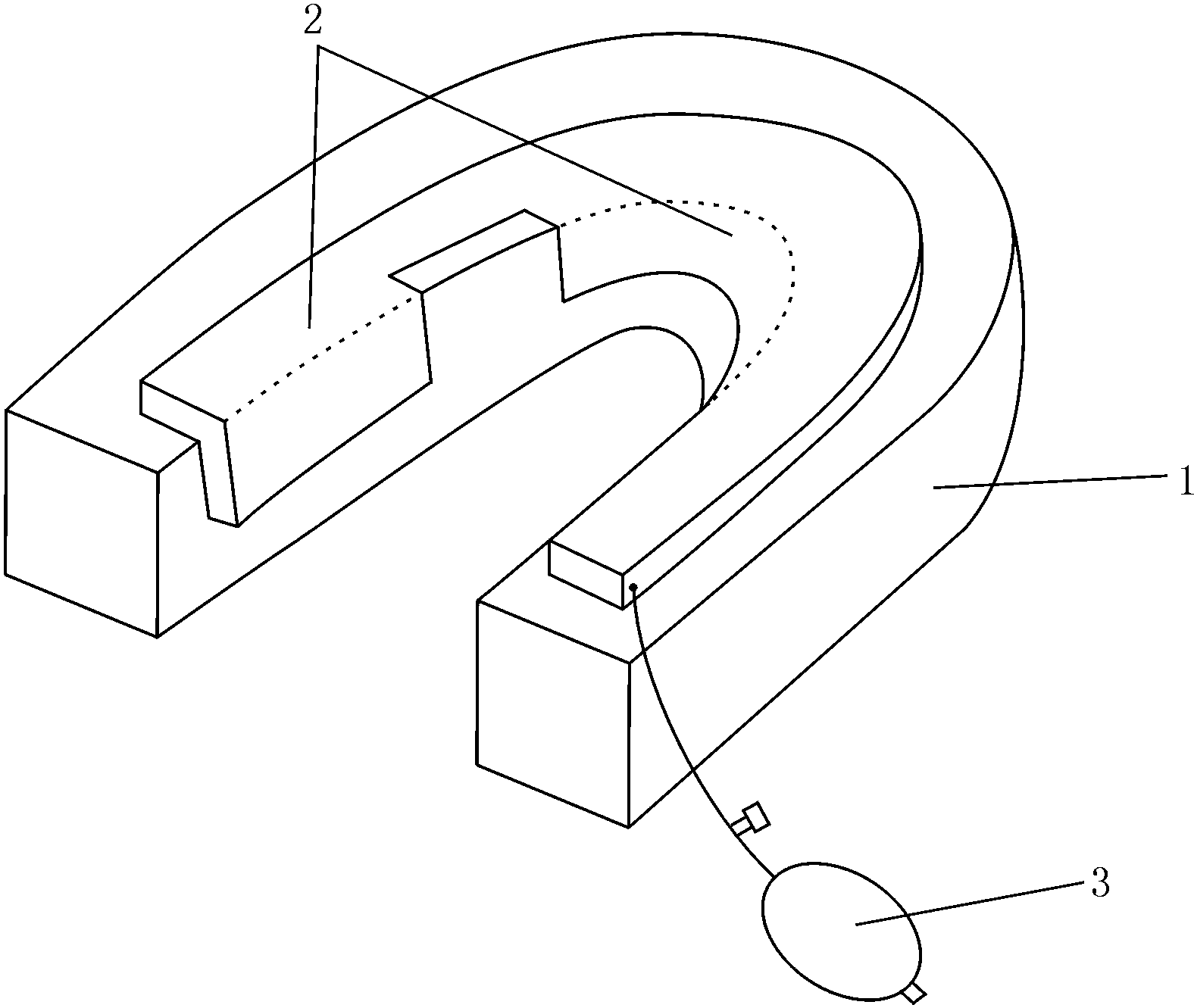 充气布囊气垫安装在固体凹型头枕内侧和上内层,然后覆盖同等形状略