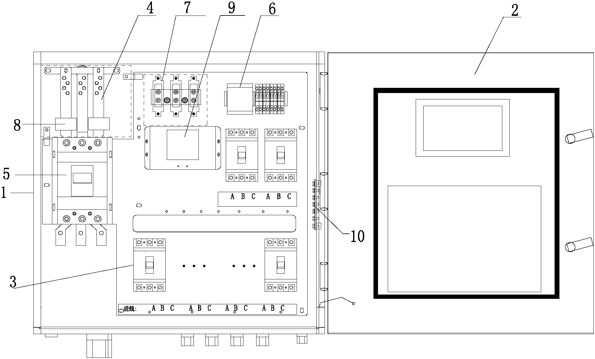 光伏汇流箱内部结构图片