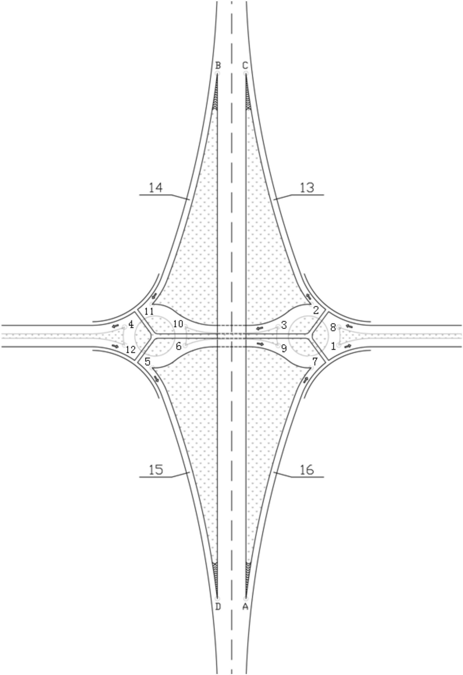 立交桥平面图手绘图片