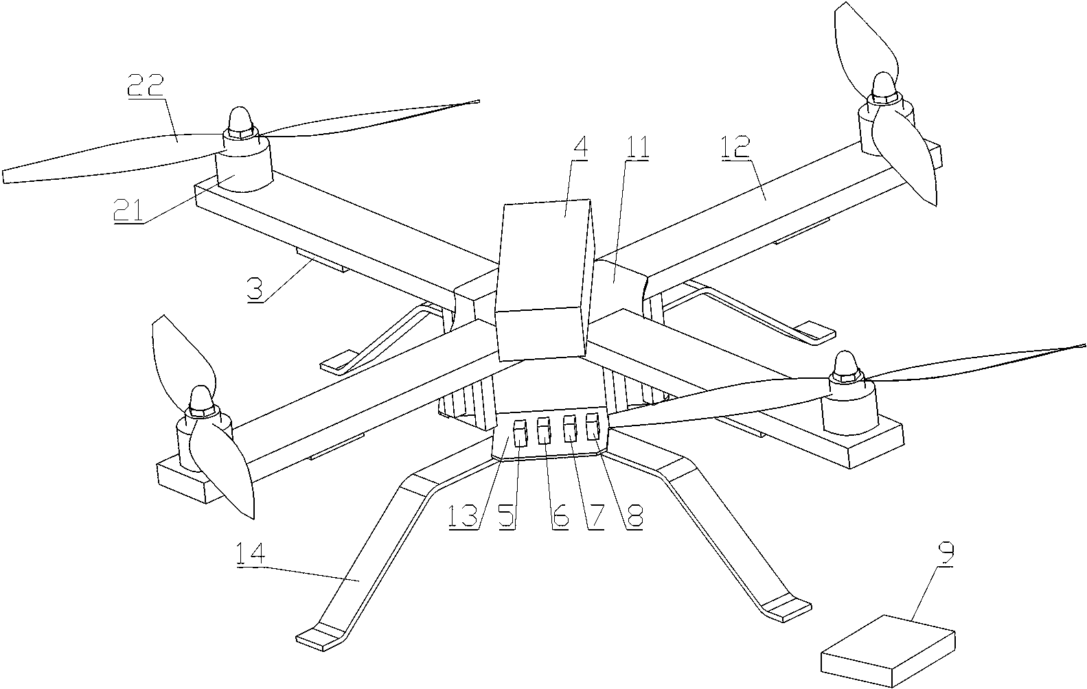 可远距离定点悬停的四旋翼无人机