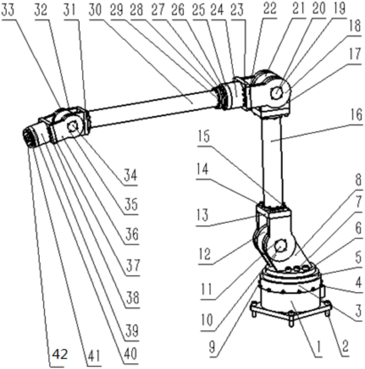 一种单叶片液压摆动油缸驱动的多关节重载机械臂
