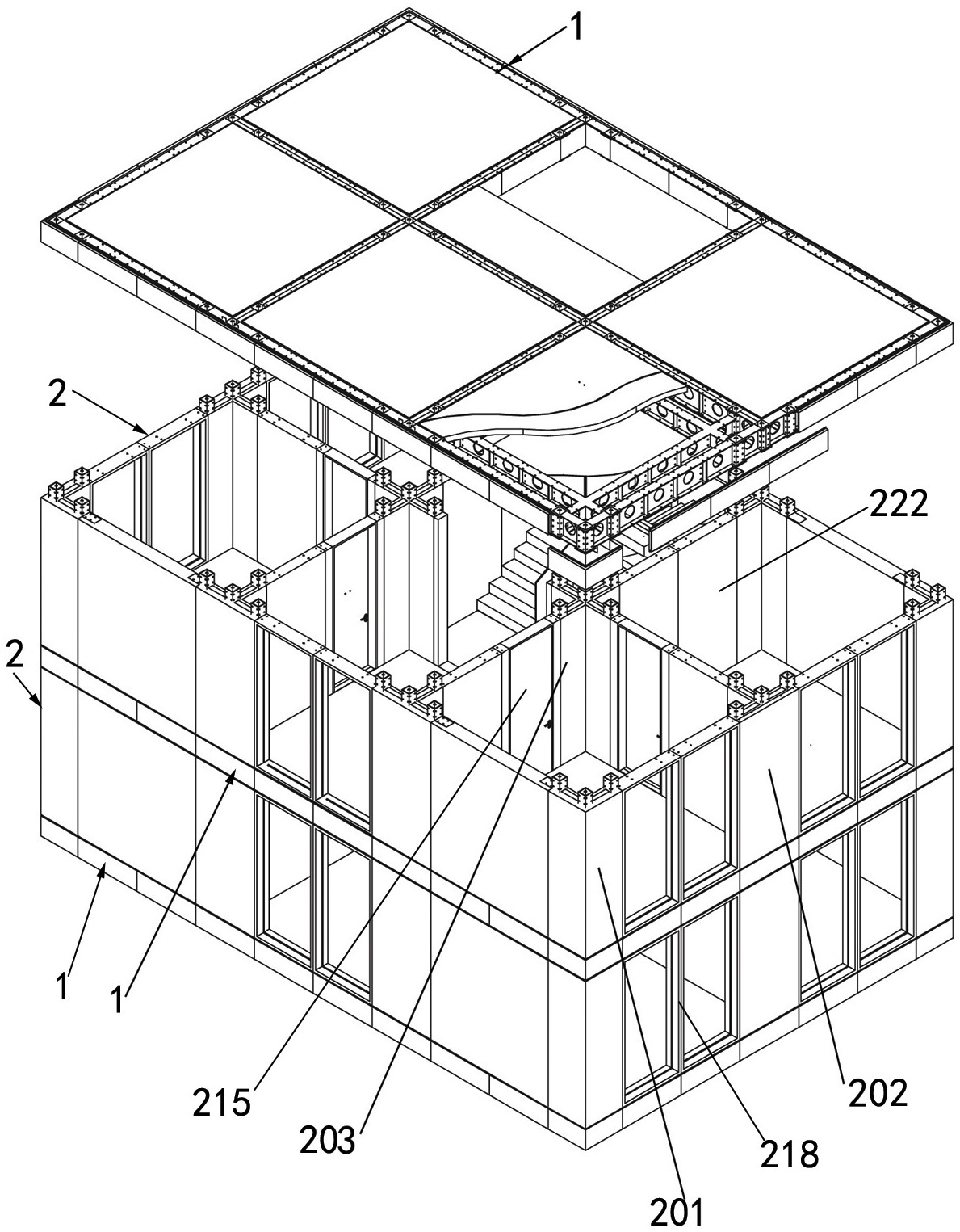 一种绿色可持续全模块装配式建筑体系及施工方法