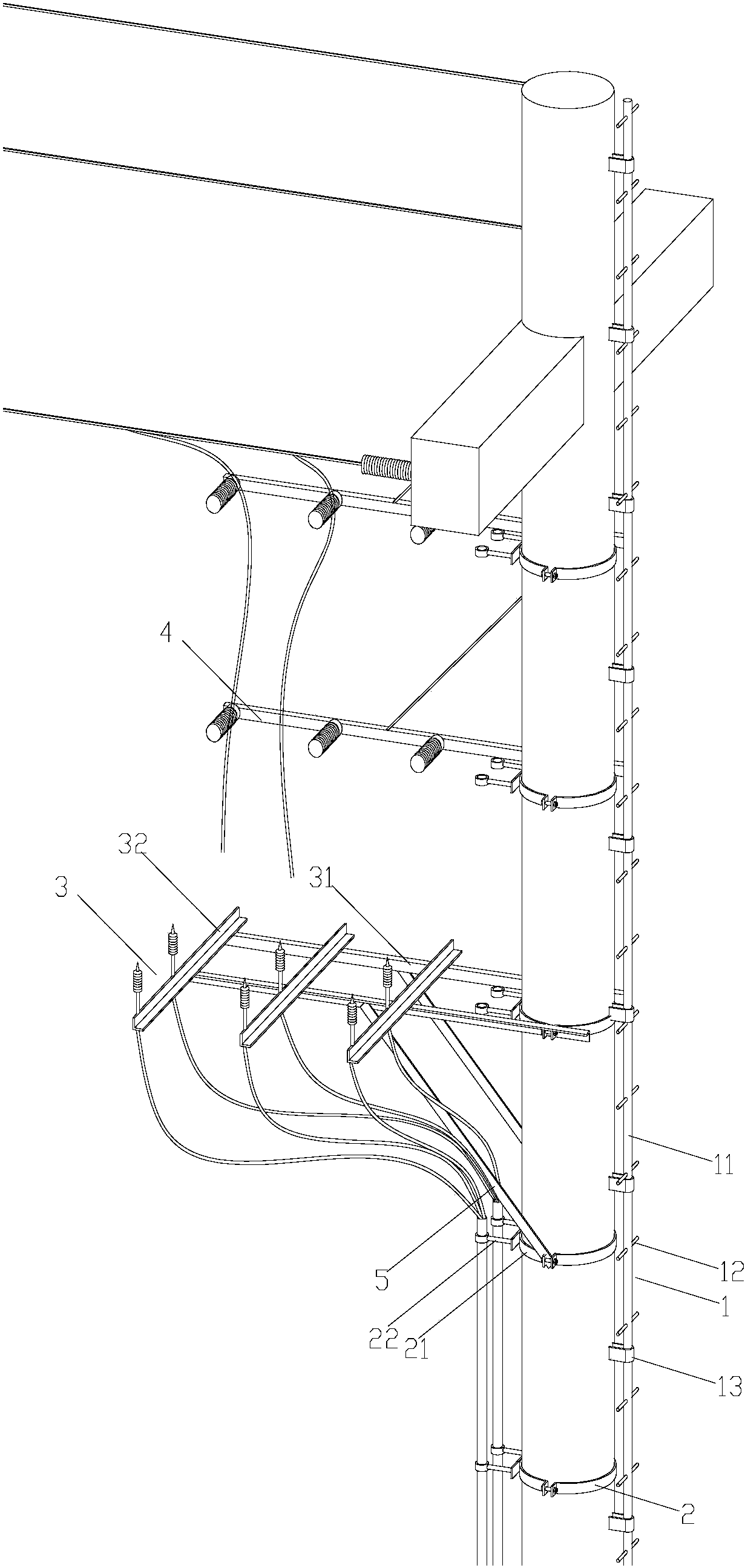 一种35kv双拼电缆单杆登杆装置